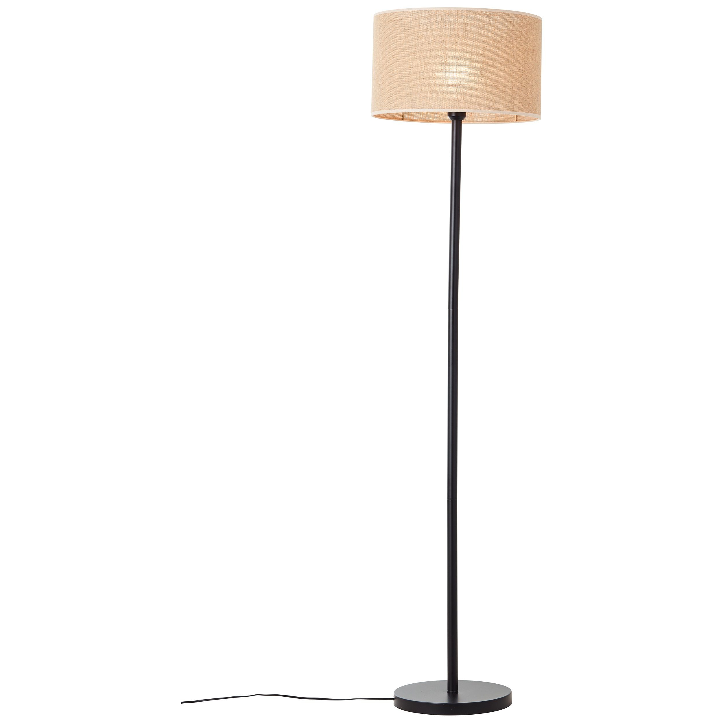 Metall/Textil, Standleuchte A60, Aniela 40 W Brilliant Aniela, E27, 1x schwarz/natur, Stehlampe