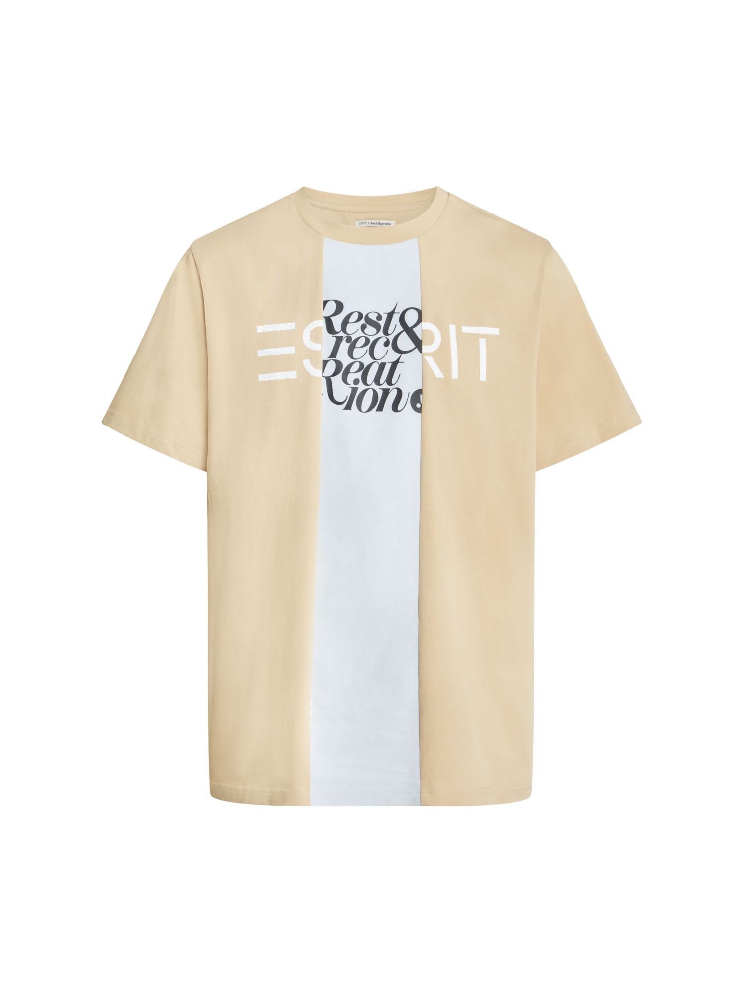 Esprit T-Shirt T-Shirt im Flicken-Look (1-tlg) TAUPE