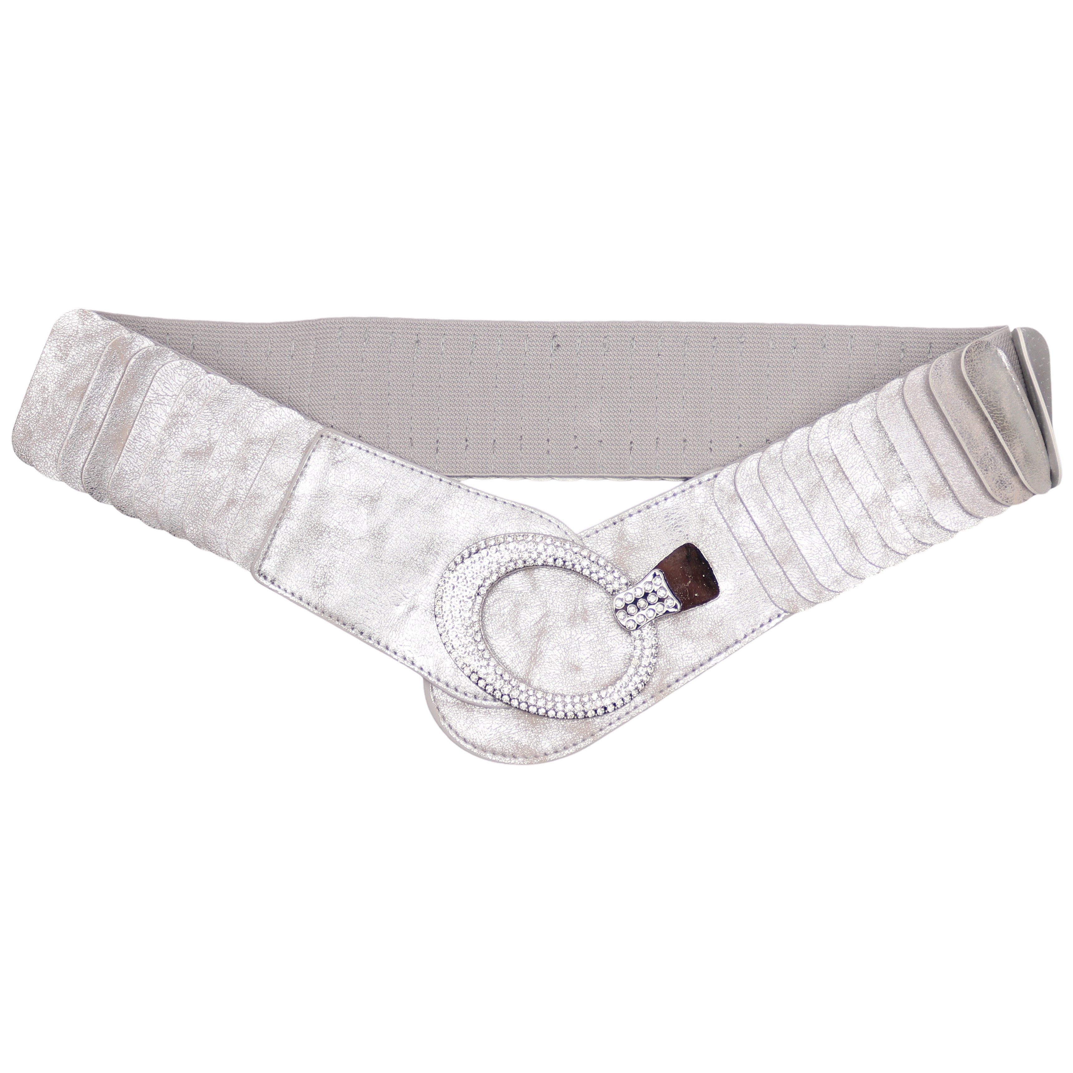 MIRROSI Taillengürtel breit 6cm für Taillenumfang 85 bis 110cm,mit Strass ONESIZE (Unifarben, Angenehmes Tragesgefühl) Breiter Stretch Gürtel