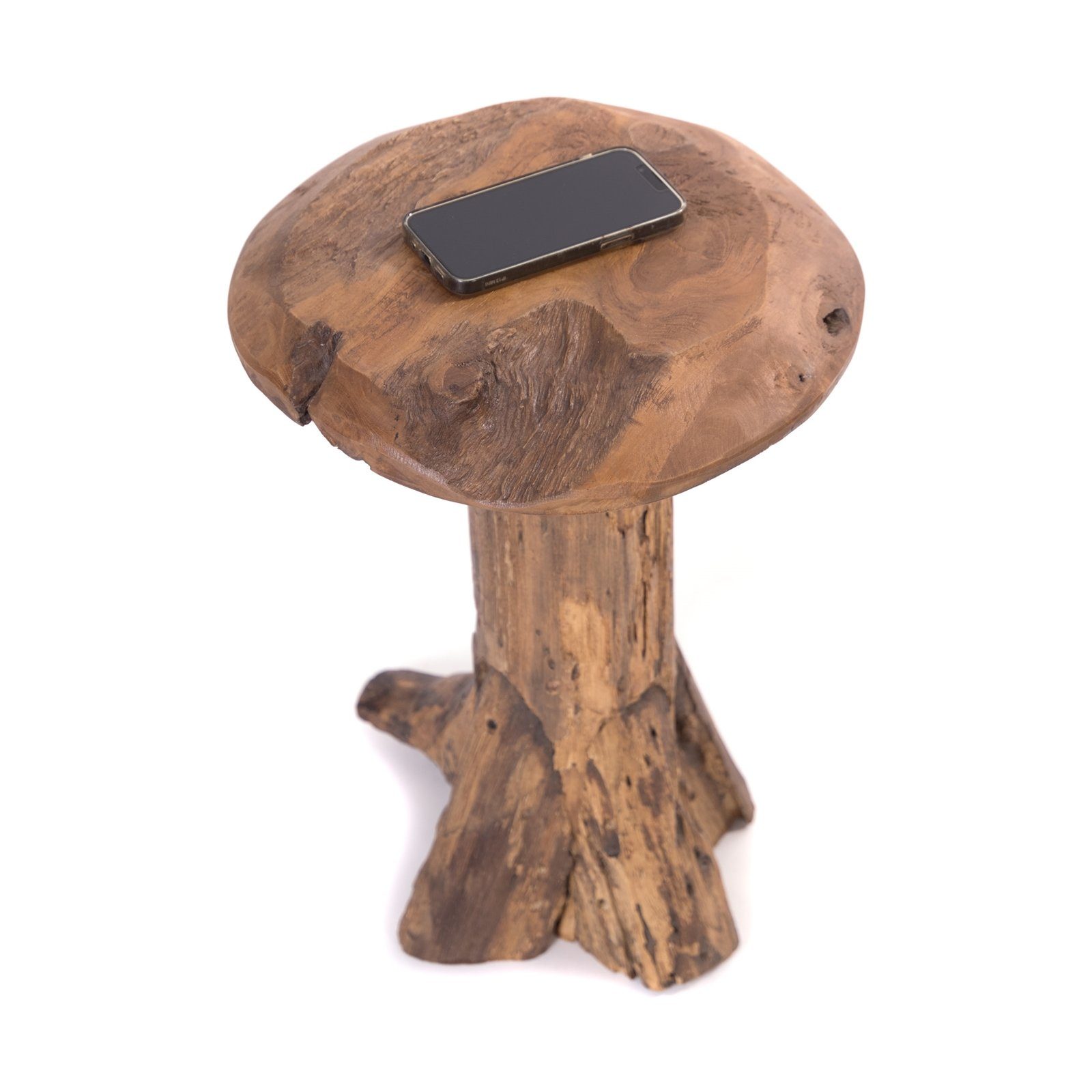 DESIGN DELIGHTS Beistelltisch BEISTELLHOCKER "DARWIN", Holz massivholz, Ø 30 cm, Wurzelholzhocker