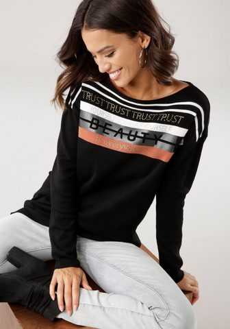 Laura Scott Ilgas megztinis in Streifen-Design su ...
