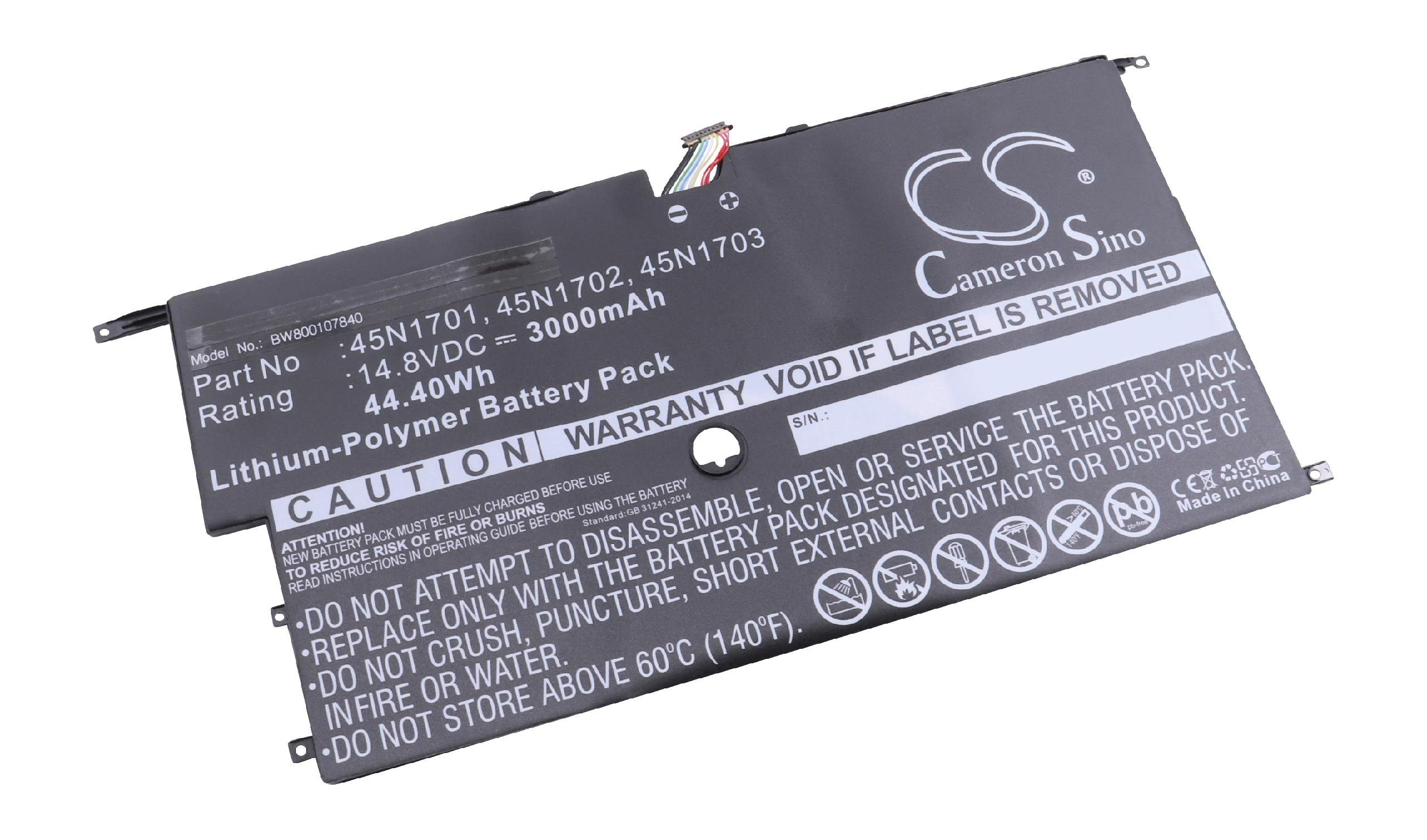 Neue Version vhbw passend für Lenovo Carbon (3000mAh, Laptop-Akku Netbook 20A8-8S04X0D, 20A8-8S05002, Thinkpad 20A8-8S35T00 mAh 3000 / Notebook 20A8-8S04C0B, 14,8V, Li-Polymer) X1