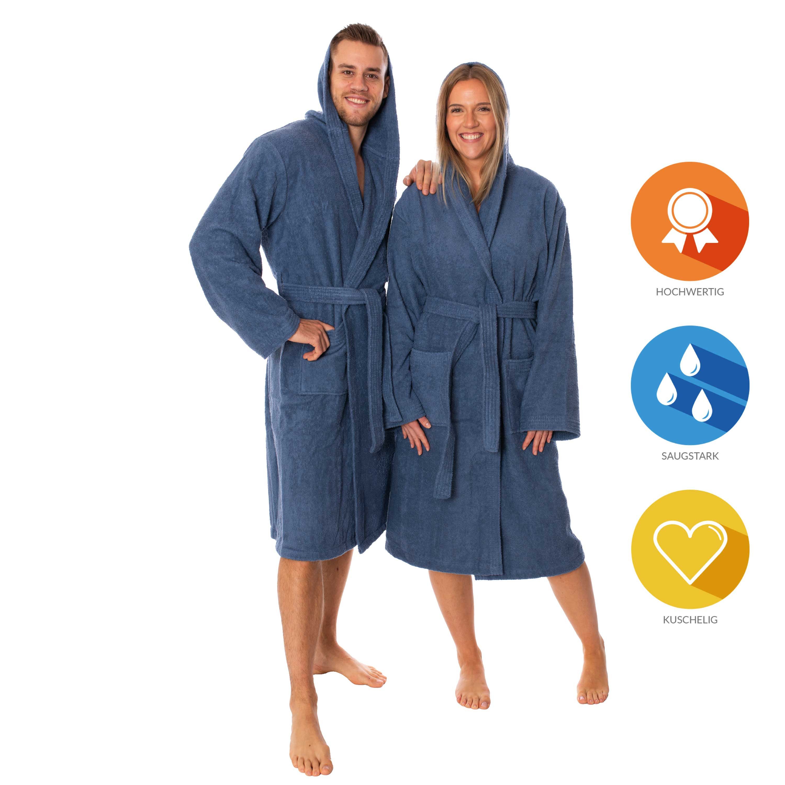 Lavea Bademantel Mexico, Lang, Premium Morgenmantel aus 100% Baumwolle, mit günstig online kaufen