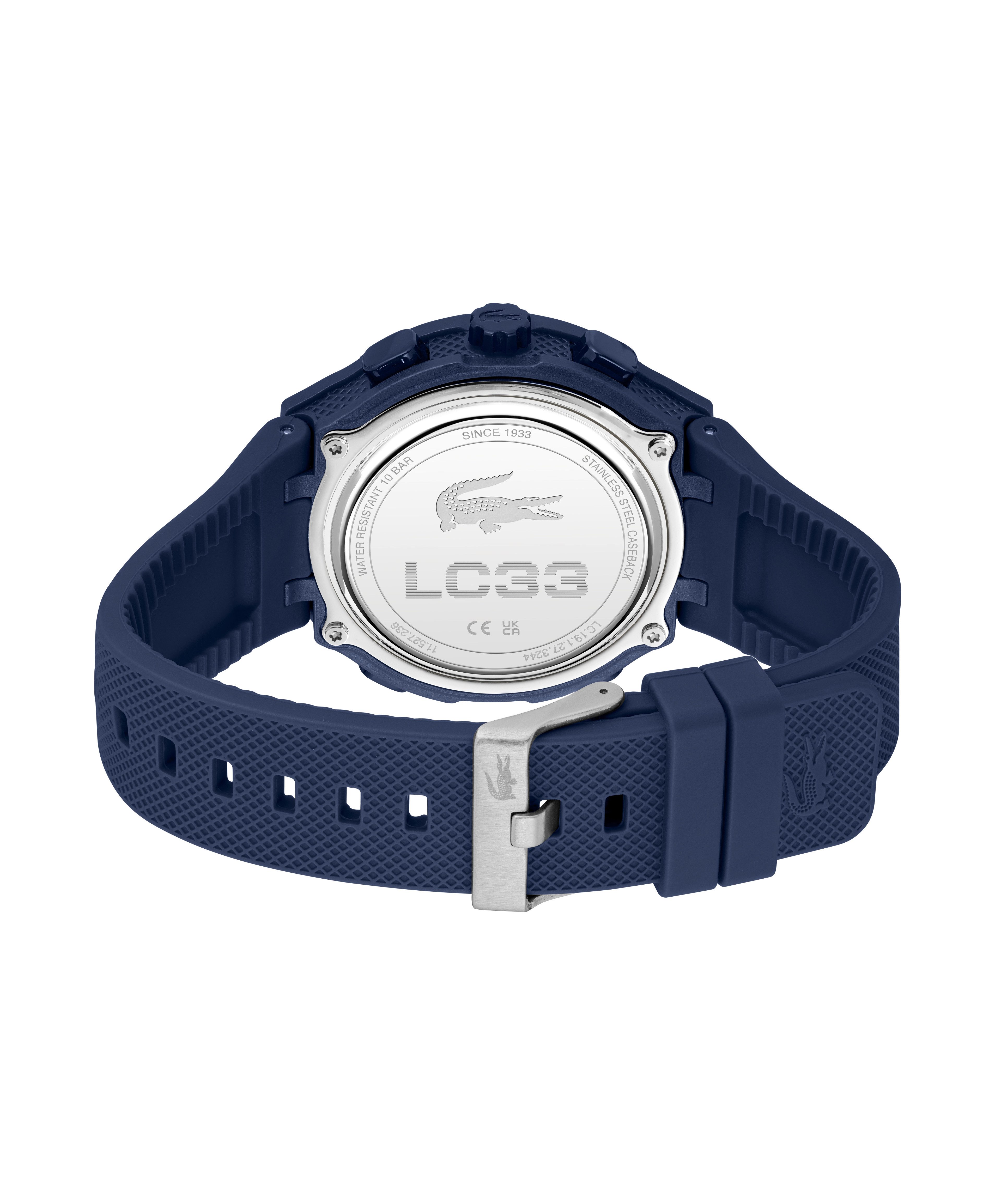 Lacoste Chronograph LC33 2011434, Quarzuhr, Armbanduhr, Herrenuhr, Silikonarmband, analog, digital, Tag