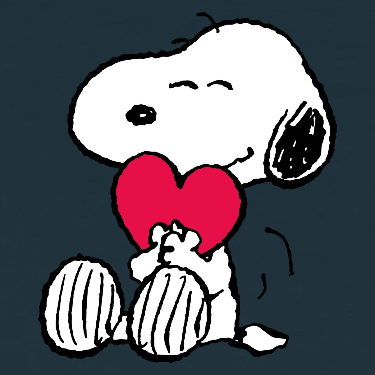 Spreadshirt T-Shirt Peanuts Snoopy mit Herz Brustmotiv Männer T-Shirt (1-tlg)