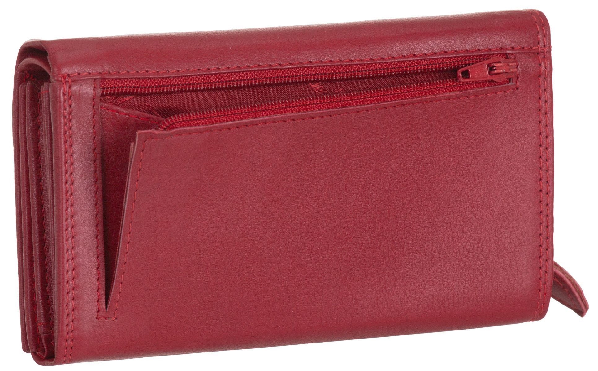 Money Maker Geldbörse, Damen Geldbörse Echt-Leder RFID 18 Karten Portemonnaie Geldbeutel