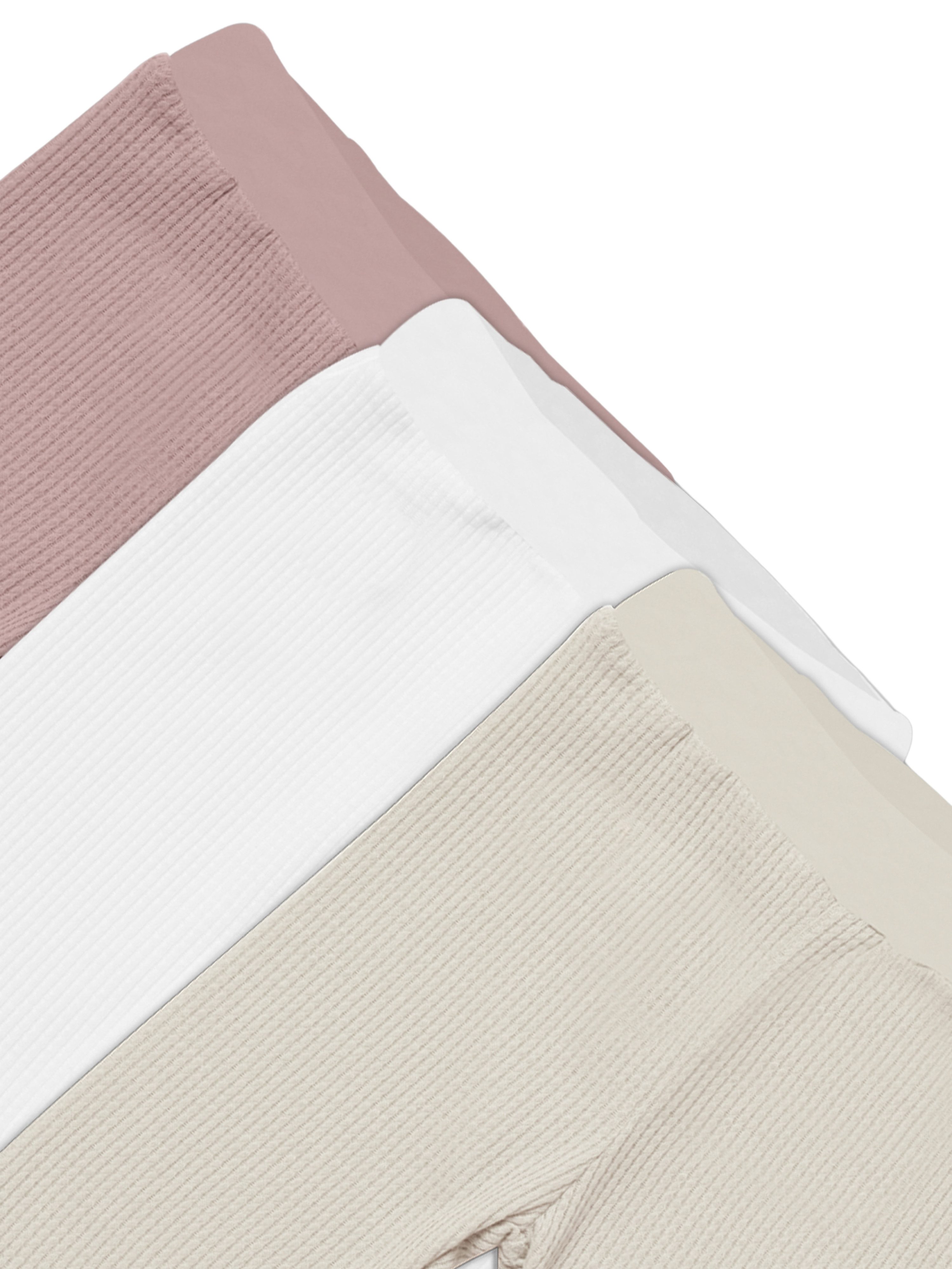 biorganic Stoffhose Waffle (3er Pack) Mehrfarbig Unisex, Baby Hose für Jungen und Mädchen (Set, 4-tlg., 3er-Pack Hosen & 1 Beutel) Waffelmuster, Bio-Baumwolle, Größe 68 - 86