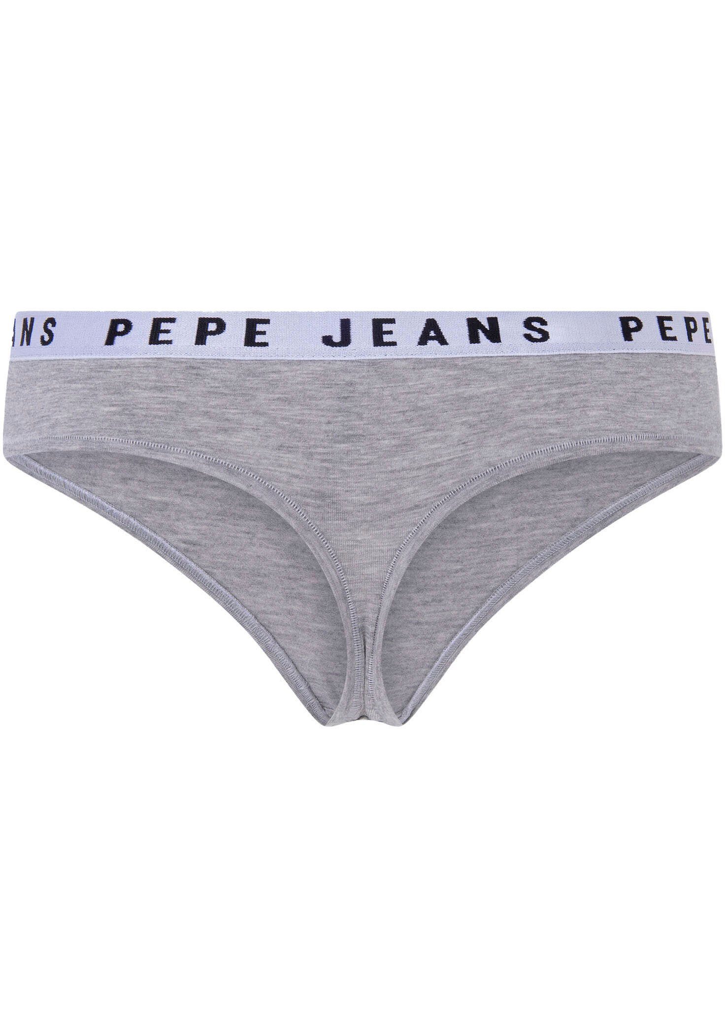 Logo Thong Pepe meliert grau String Jeans