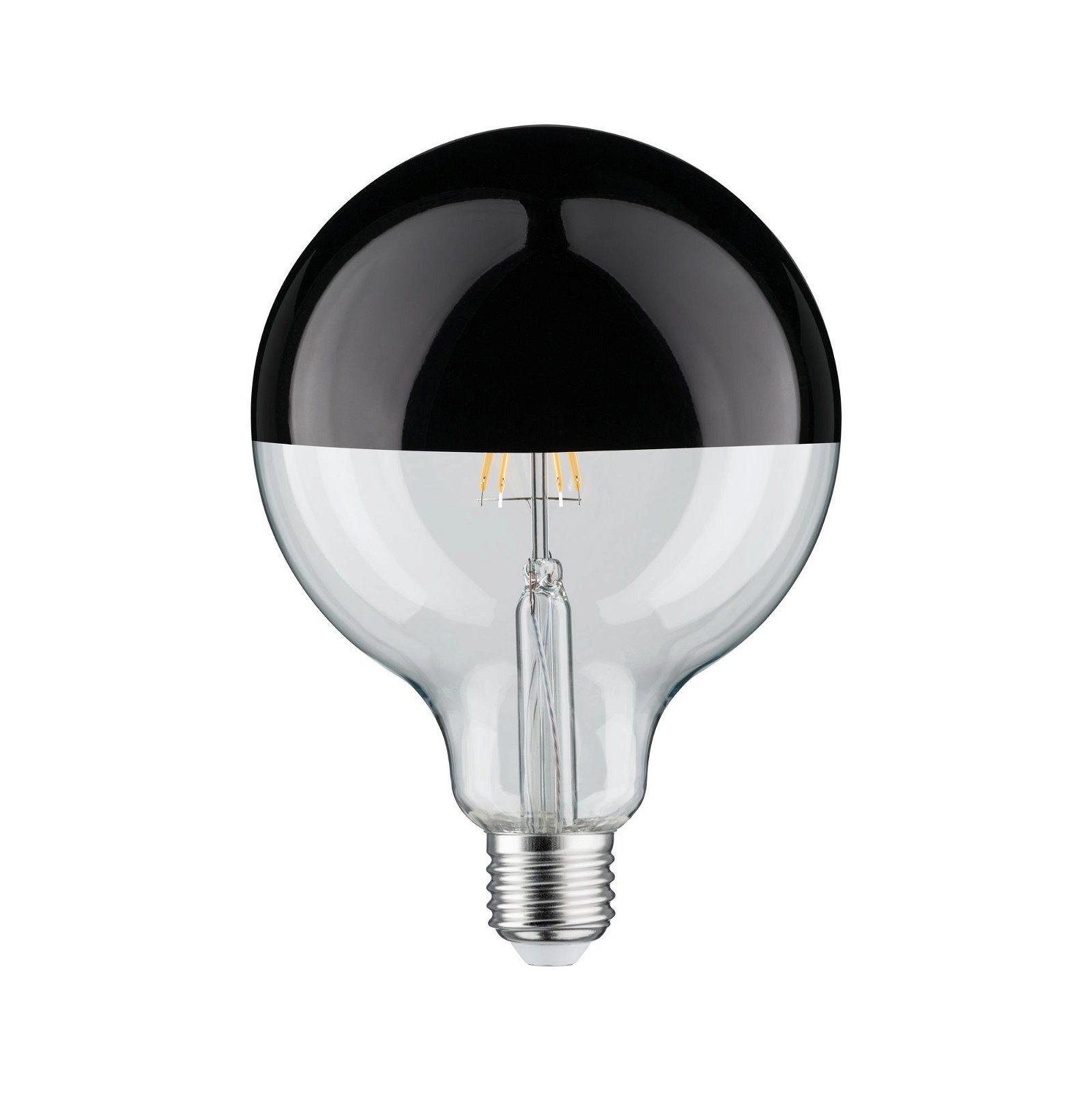 Paulmann LED-Leuchtmittel G125 Kopfspiegel 600lm 2700K 6,5W 230V schwarz matt, 1 St., Warmweiß