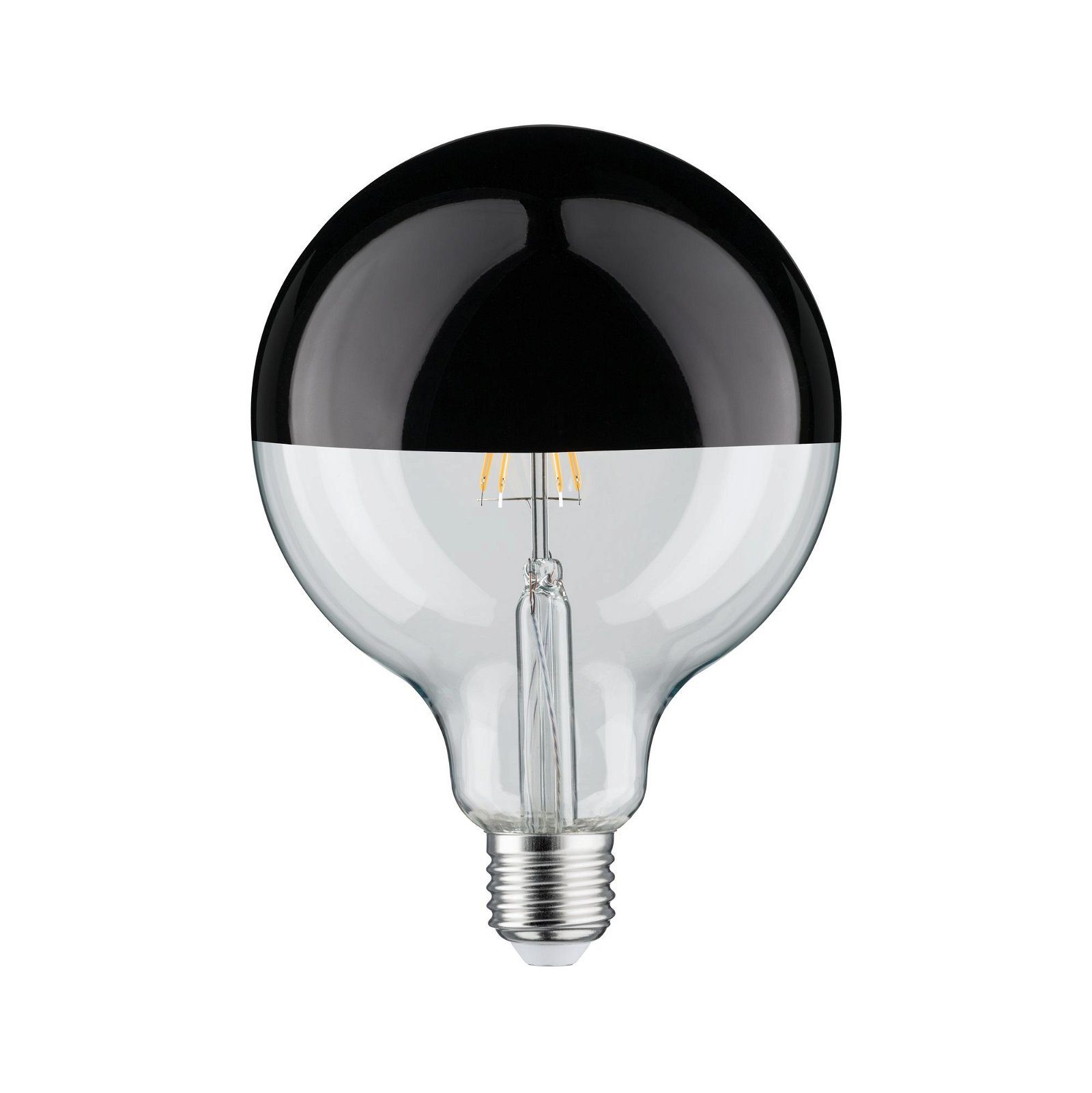 Paulmann LED-Leuchtmittel G125 Kopfspiegel 600lm 2700K 6,5W 230V schwarz  chrom, 1 St., Warmweiß | Leuchtmittel