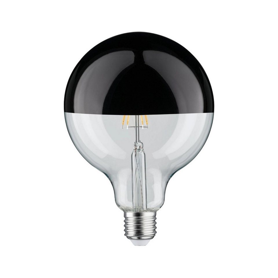 Paulmann LED-Leuchtmittel G125 Kopfspiegel 600lm 2700K 6,5W 230V schwarz  chrom, 1 St., Warmweiß