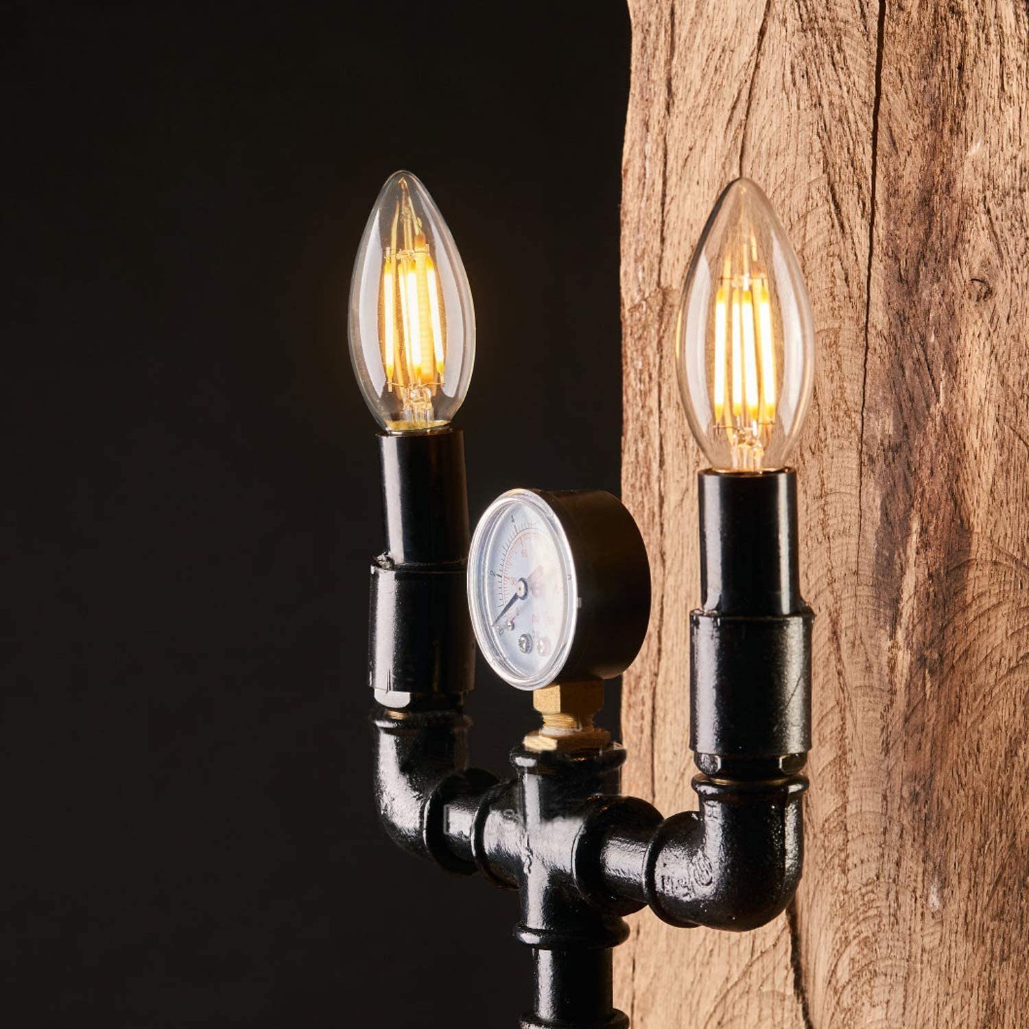 ZMH LED-Leuchtmittel LED Edison Glühbirne Vintage Kronleuchter Kerzenlampe Antike, E14, 6 St., Warmweiß