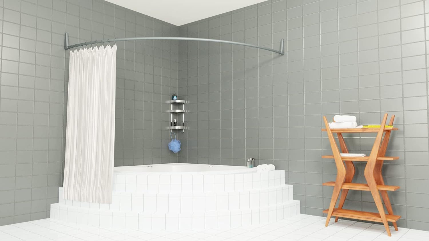 Erica Duschvorhangstange Duschstange Ecke 140x140 cm, Wandmontage, ohne Dec günstig online kaufen