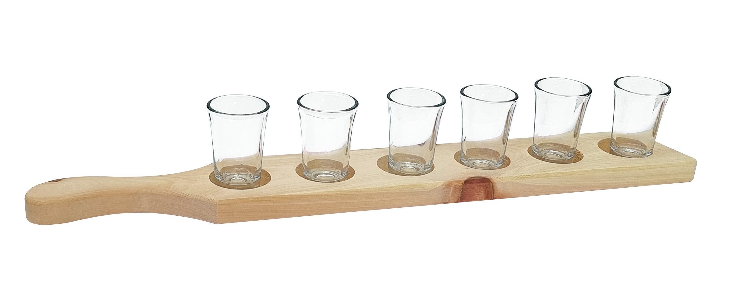 ERST-HOLZ Schnapsglas Zirbenleiste für Schnaps mit Sechs Gläsern