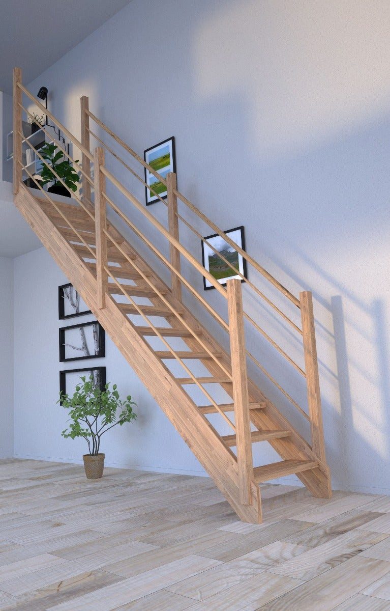 Starwood Raumspartreppe Holztreppe Mykonos Gerade-Eiche-Holz-Holz Design