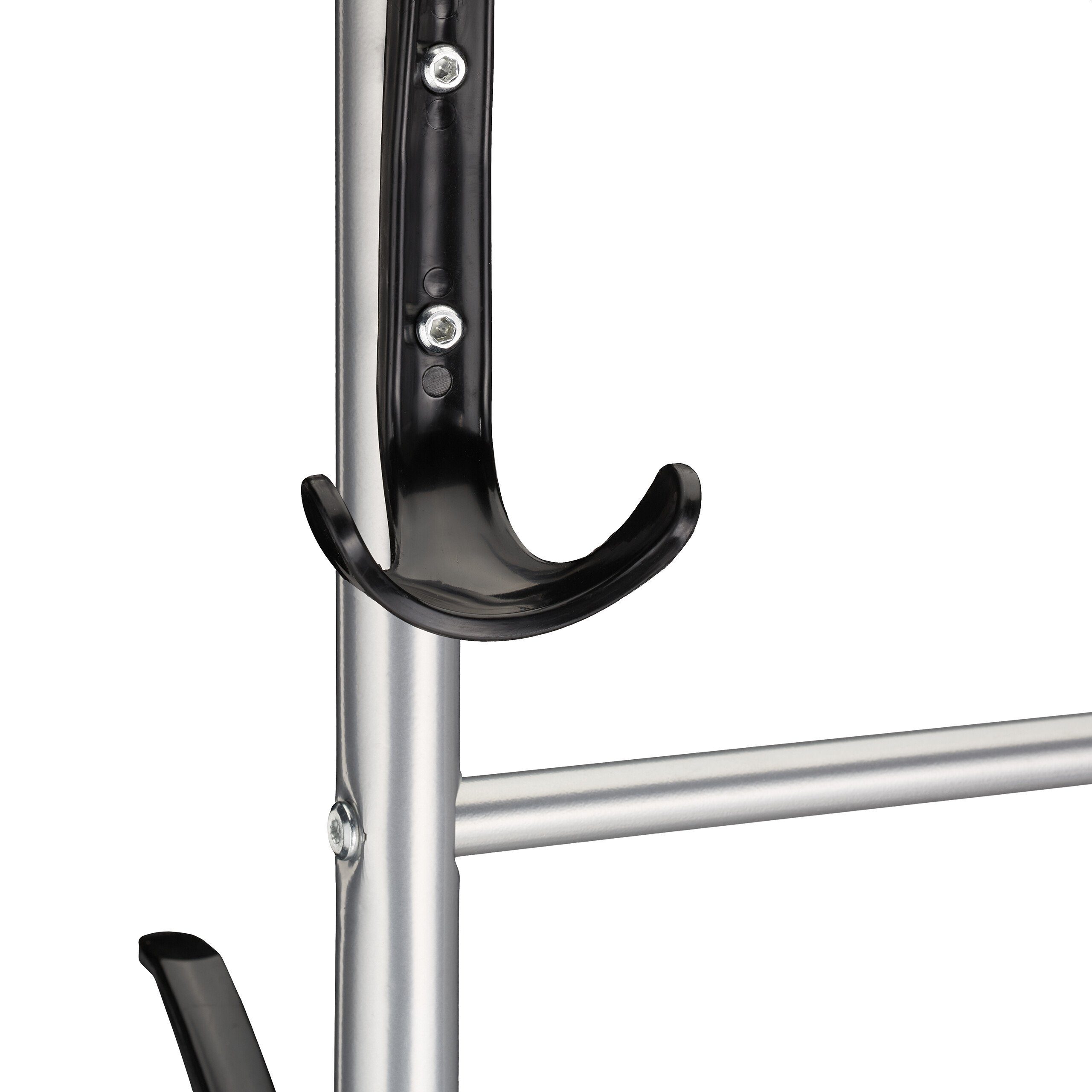 relaxdays Garderobenständer Silberne Garderobe mit Rollen