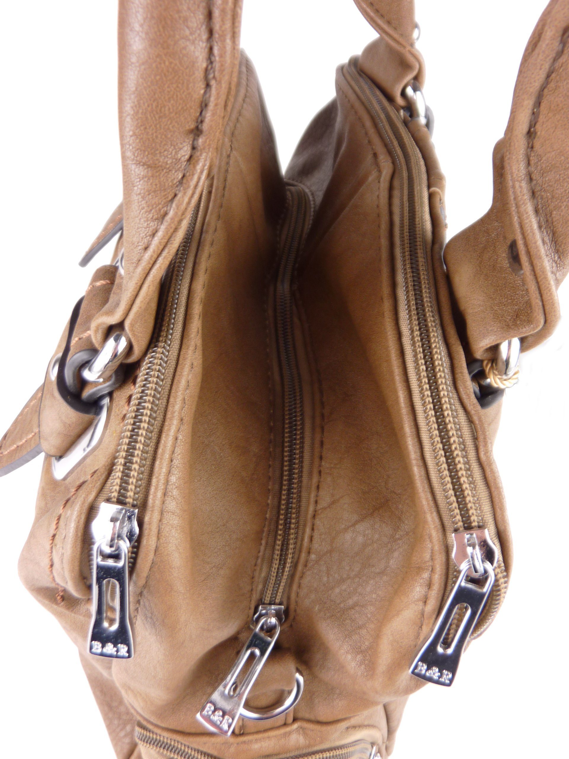 mud Handtasche Taschen4life color sportlich, & Schulterriemen, mit langen Tote Handtasche & Tragegriffen hobo elegant bag, T25 Schultertasche, klassiche