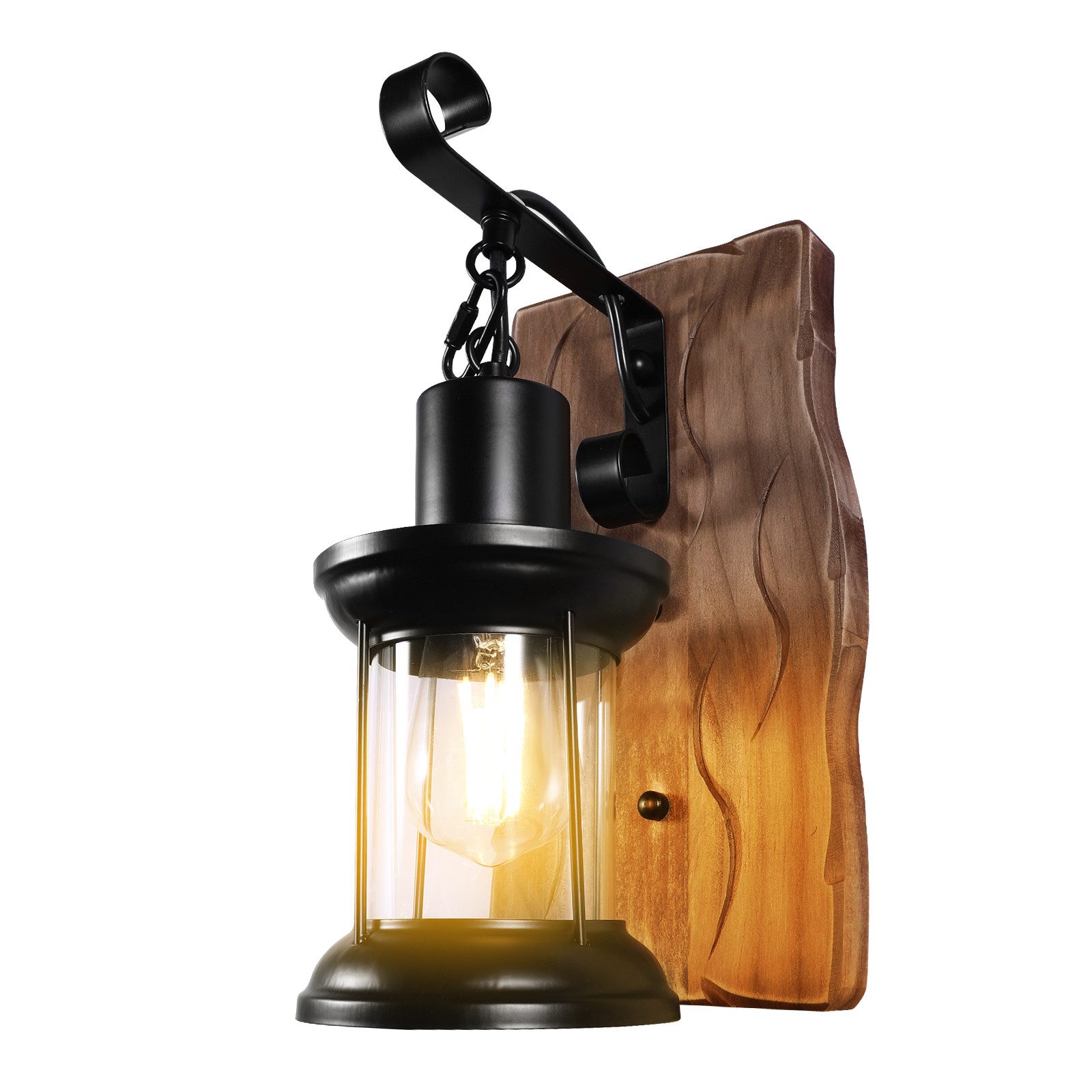 BlingBin Wandleuchte Wandleuchte E27 Holz Retro Lichter Rustikale Wohnzimmer Wandlampe, Ornamental und frei einstellbar, E27, Warmes Licht, Frei Einstellbar,Personalisierter Vintage-Stil