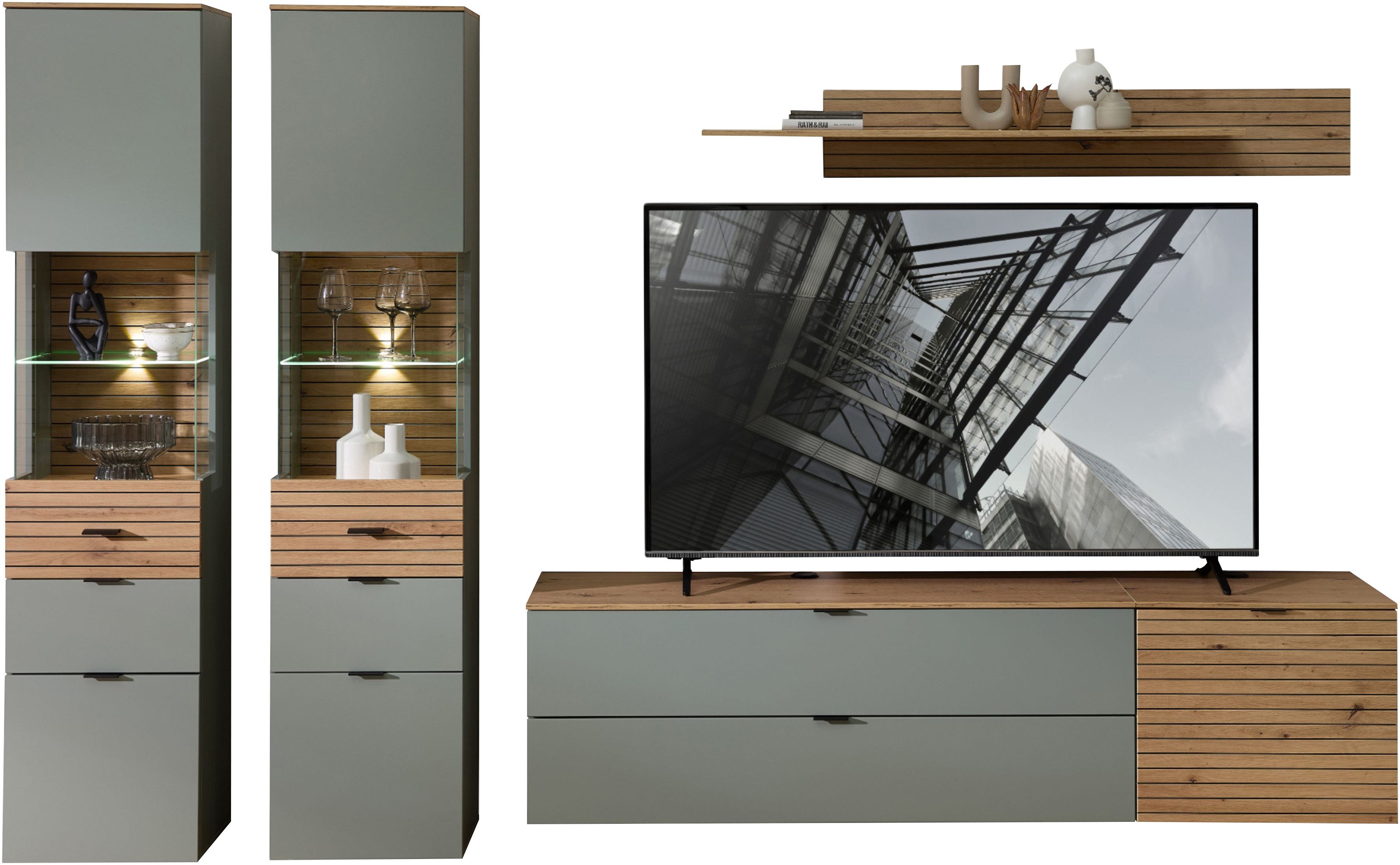Innostyle Wohnwand Ina Wohnwand, 320x200x40 cm (B/H/T), (5-St)