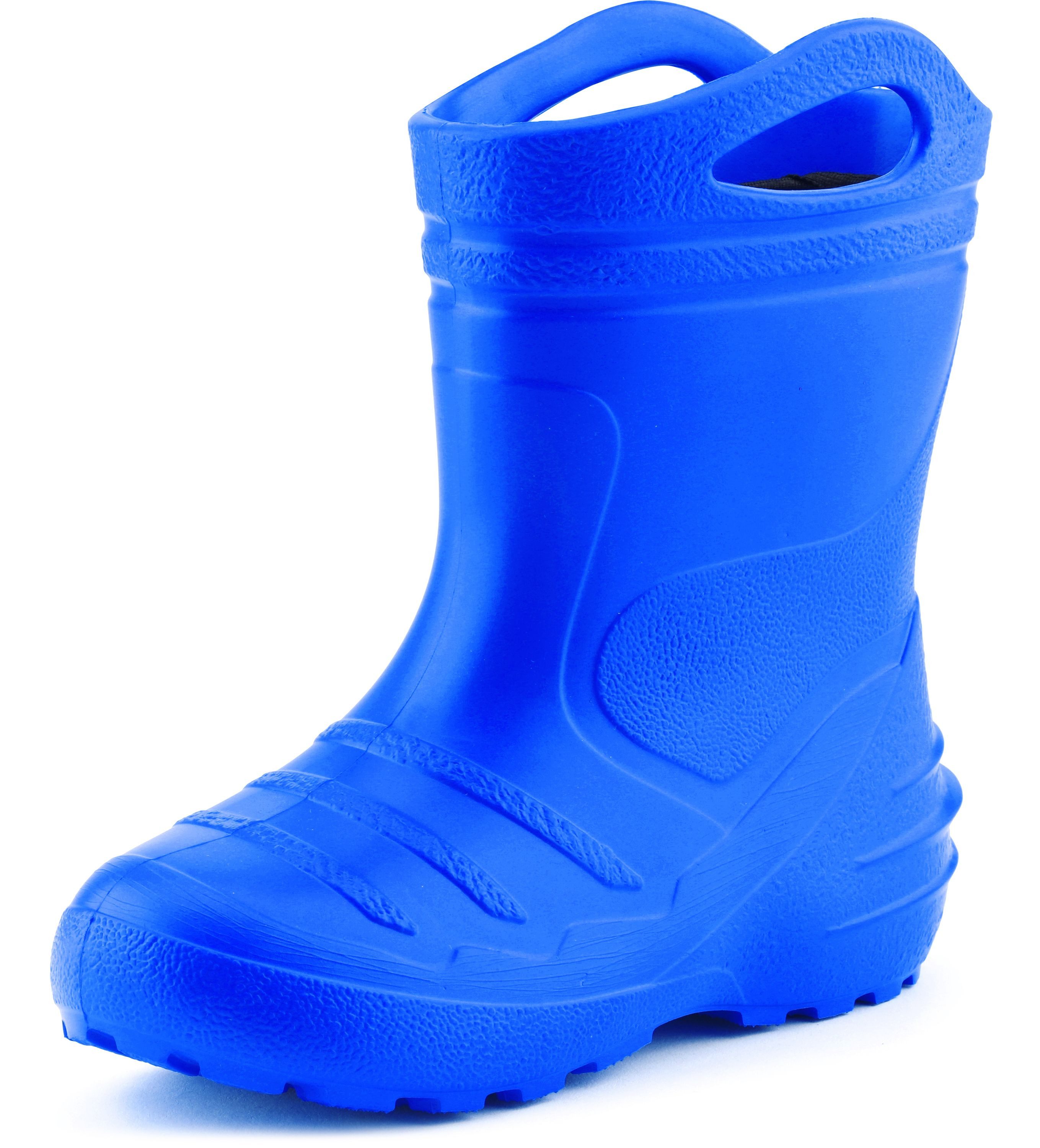 Ladeheid federleichte Regenschuhe Kinder mit Griffen KL051 Gummistiefel mit herausnehmbares Innenfutter