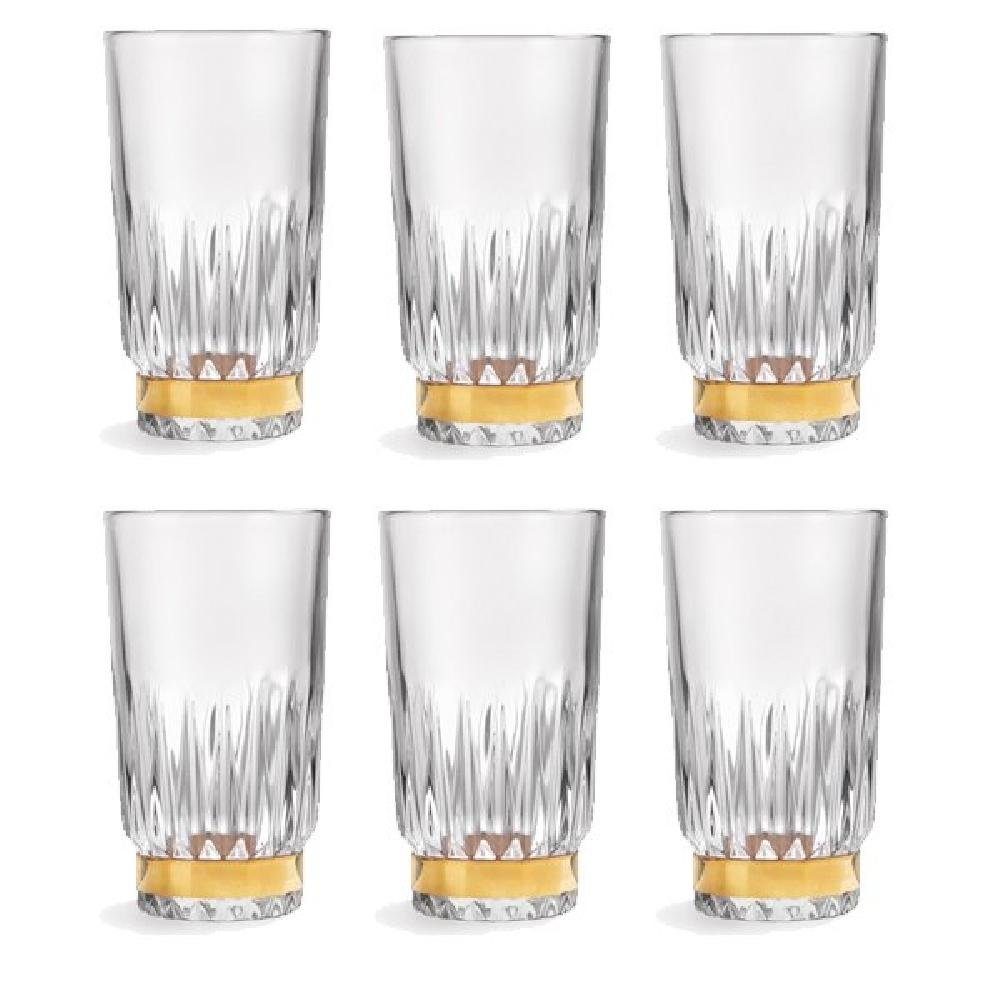 LIBBEY Schnapsglas Longdrinkgläser Winchester Gold Ring (6-teilig)
