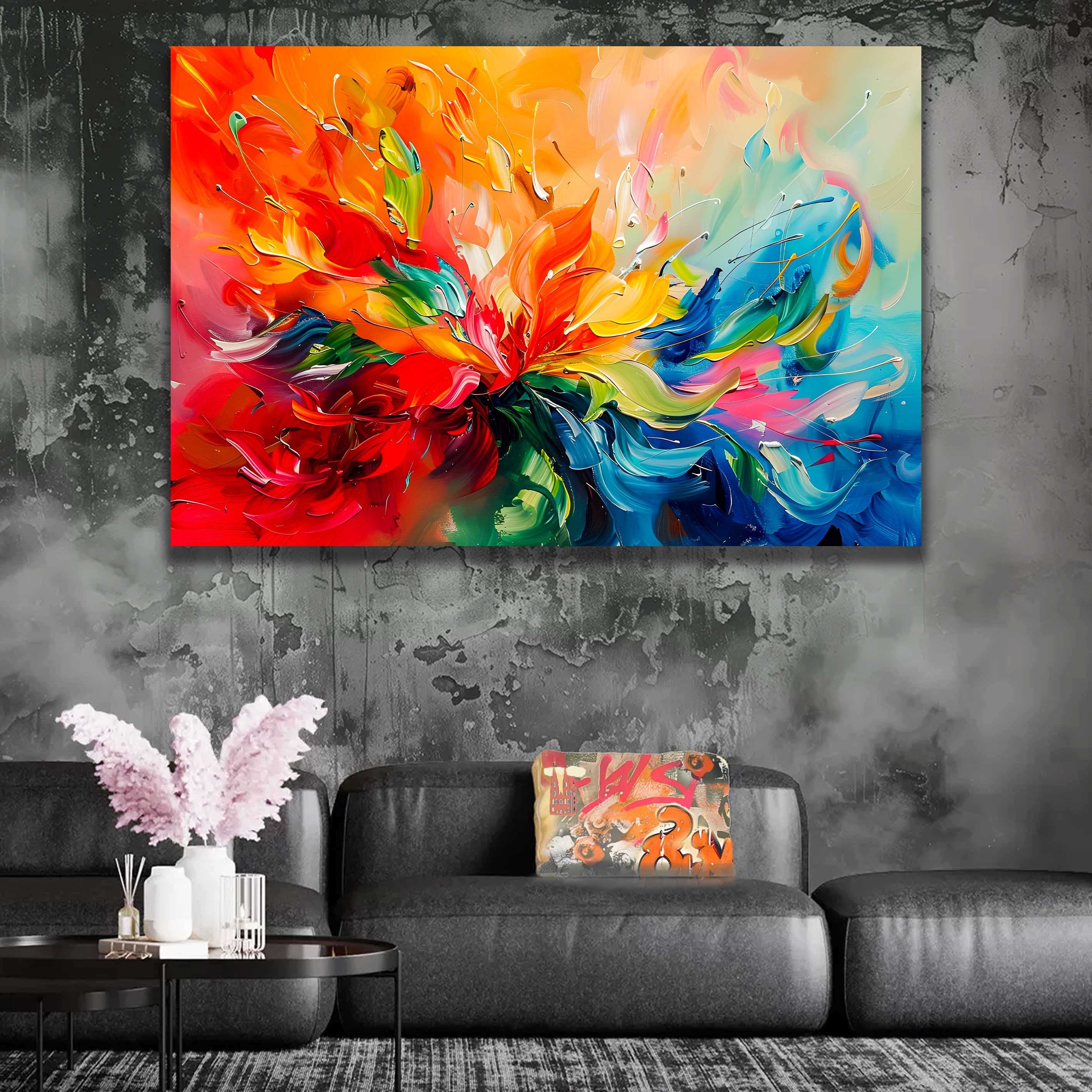 Leinwando Wandbild Leinwandbild - Abstrakte Blumen günstig online kaufen