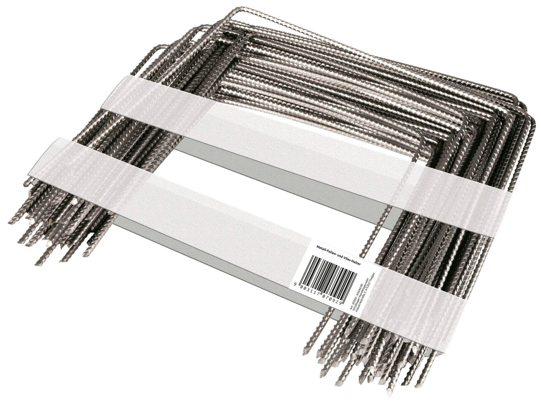 Windhager Bodenanker Metall-Heringe gerippt, (Set, 100-St), zur Befestigung von Vliesen und Folien