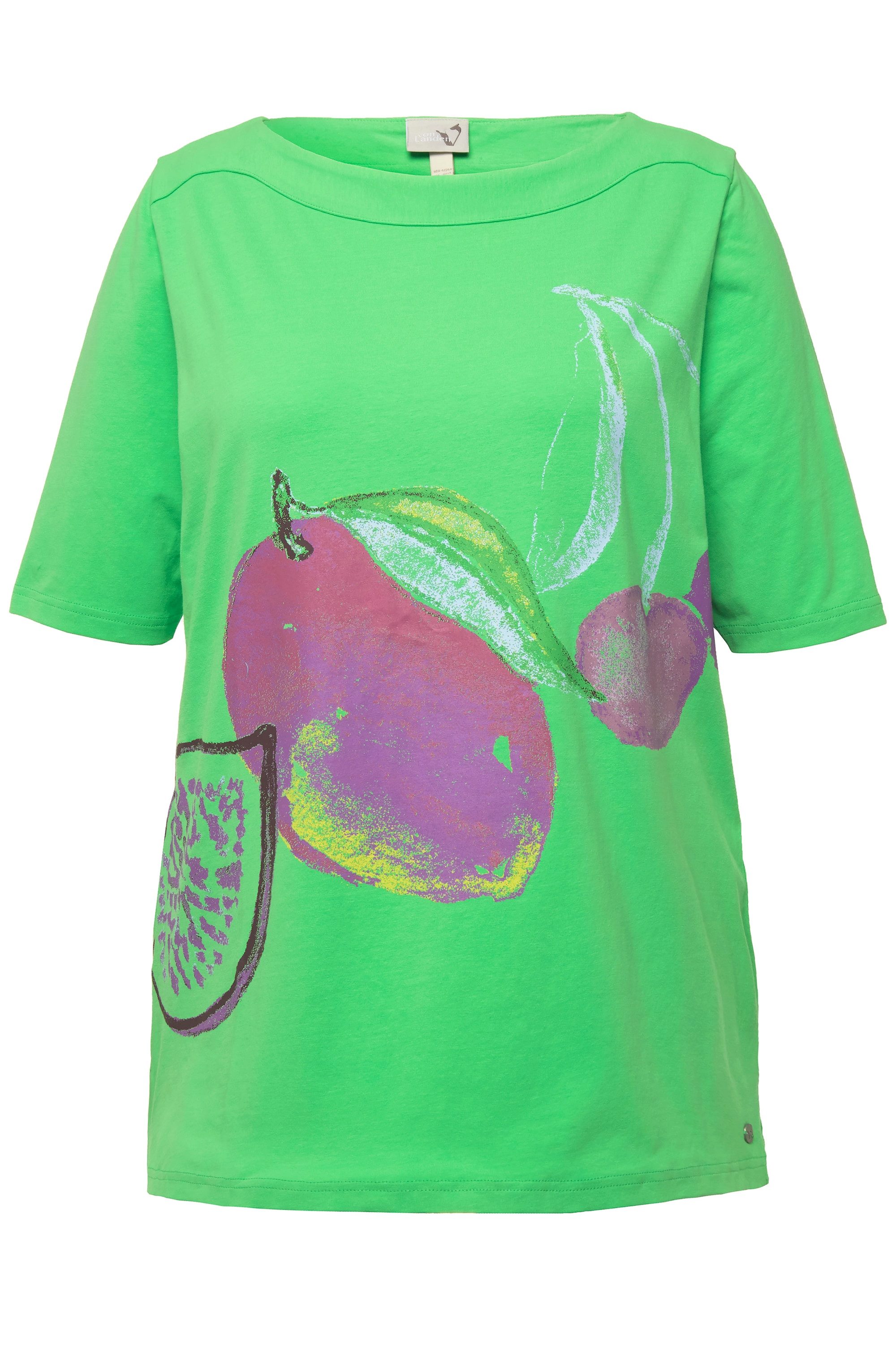Ulla Popken T-Shirt T-Shirt Früchte U-Boot-Ausschnitt günstig online kaufen