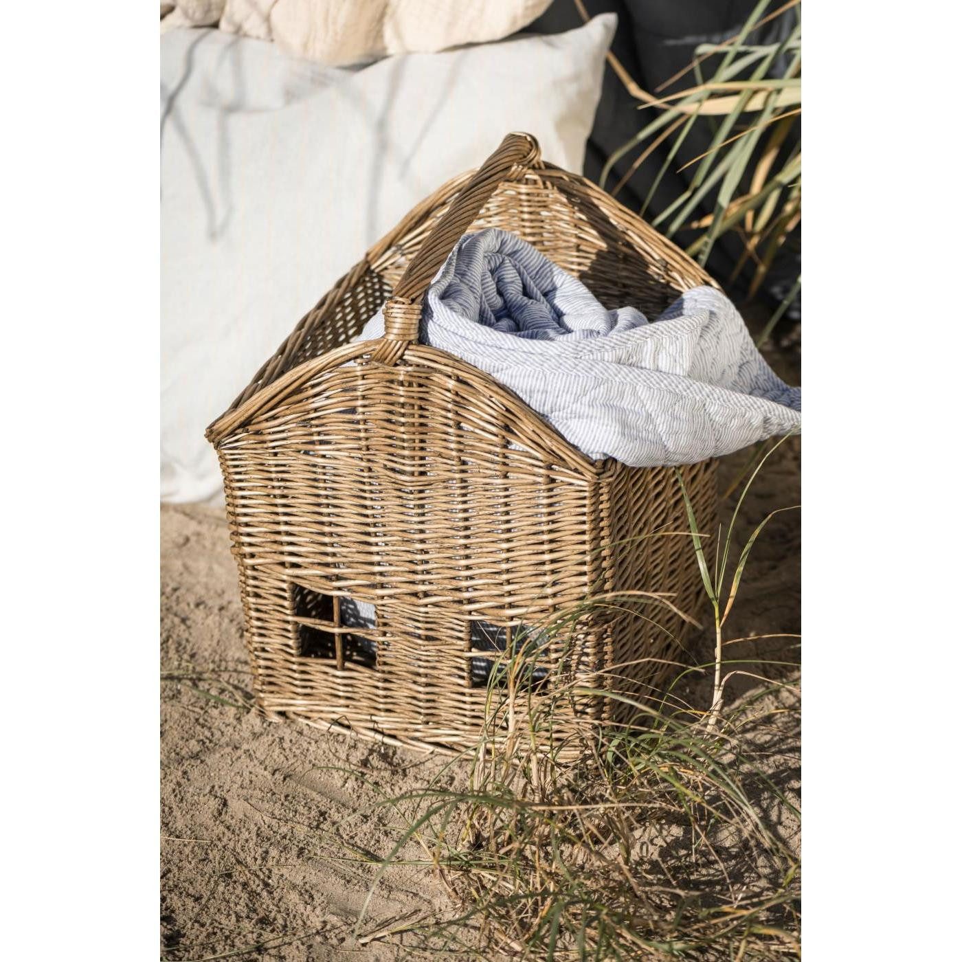Wohndecke Ib Laursen Decke Quilt Blau-Weiß gestreift, Ib Laursen