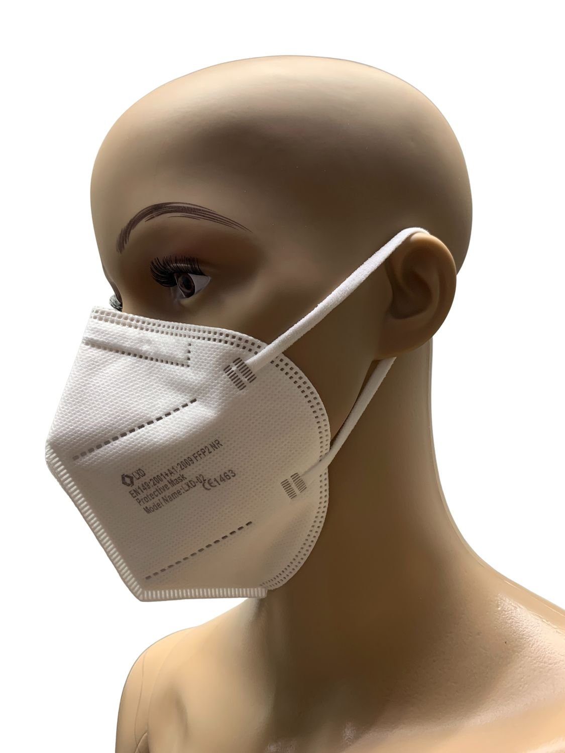 Verkleidungsmaske 40 x FFP2 Mundschutz weiß Feinstaubmaske
