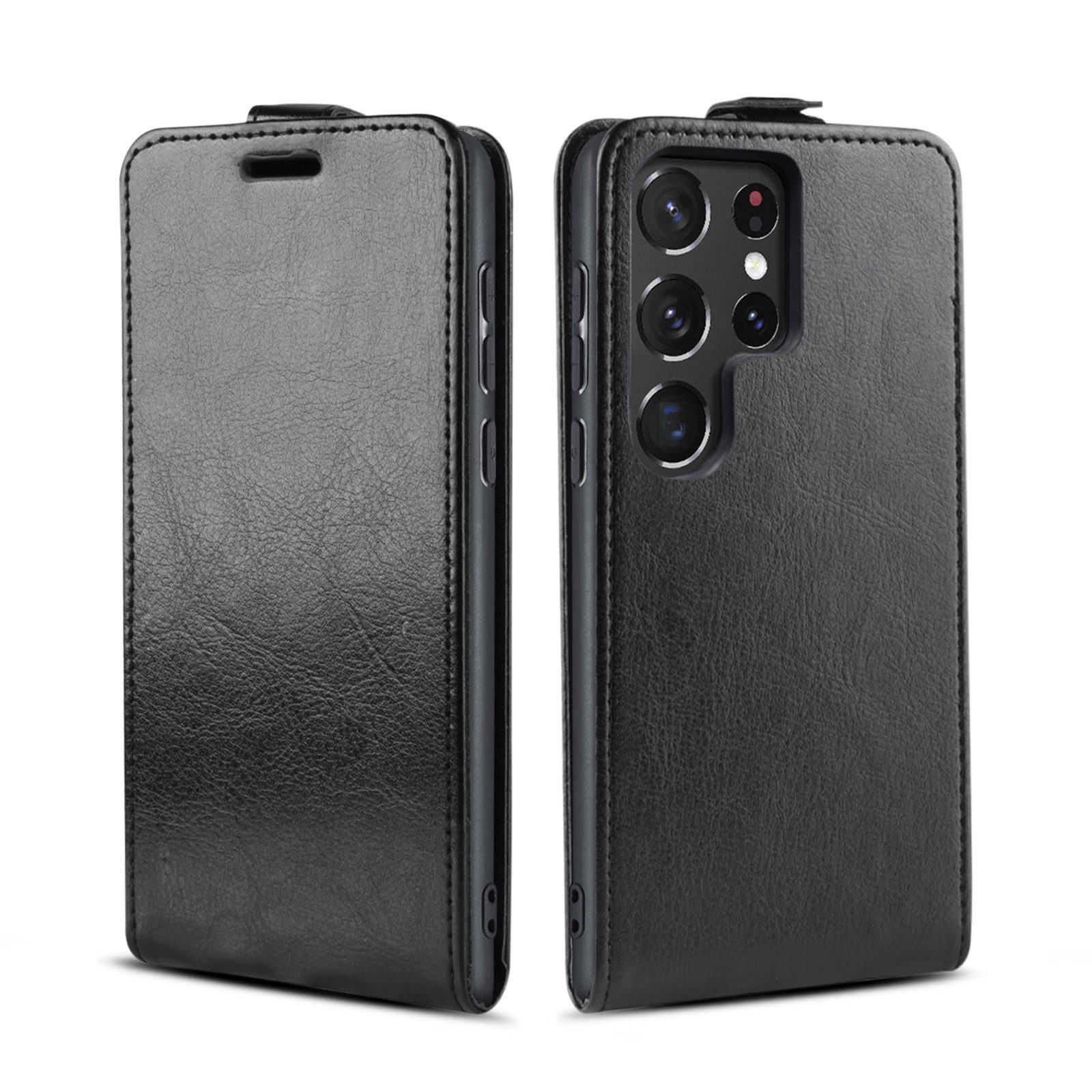 Tec-Expert Handyhülle Klapp Hülle für Samsung Galaxy S22 Ultra 6.8 Zoll, 6.8", Tasche Klapphülle Case mit Kartenfach Fliphülle vertikal