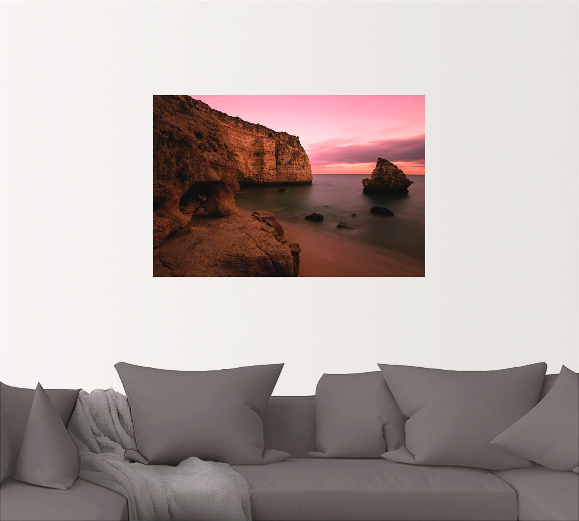 oder versch. als Wandbild Leinwandbild, Größen Poster in Algarve, St), (1 Wandaufkleber Gewässer Alubild, Artland