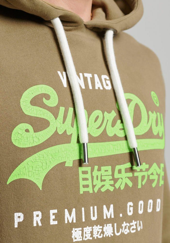 Superdry Kapuzensweatshirt VINTAGE VL Green PREM HOOD Gothic GOOD Olive OD