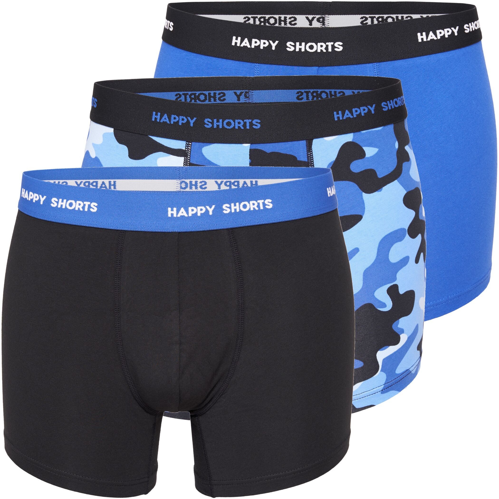 HAPPY SHORTS Trunk 3er Pack Happy Shorts Боксерские мужские трусы, боксерки Pants Boxer Camouflage Aqua (1-St)