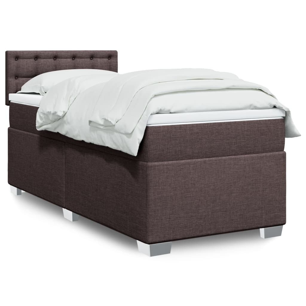 vidaXL Bett Boxspringbett mit Matratze Dunkelbraun günstig online kaufen