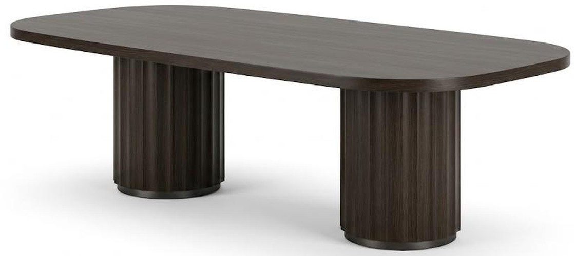 Xlmoebel Schreibtisch Eleganter ovaler Konferenztisch mit dunkler Holzoberfläche, Made in Europa
