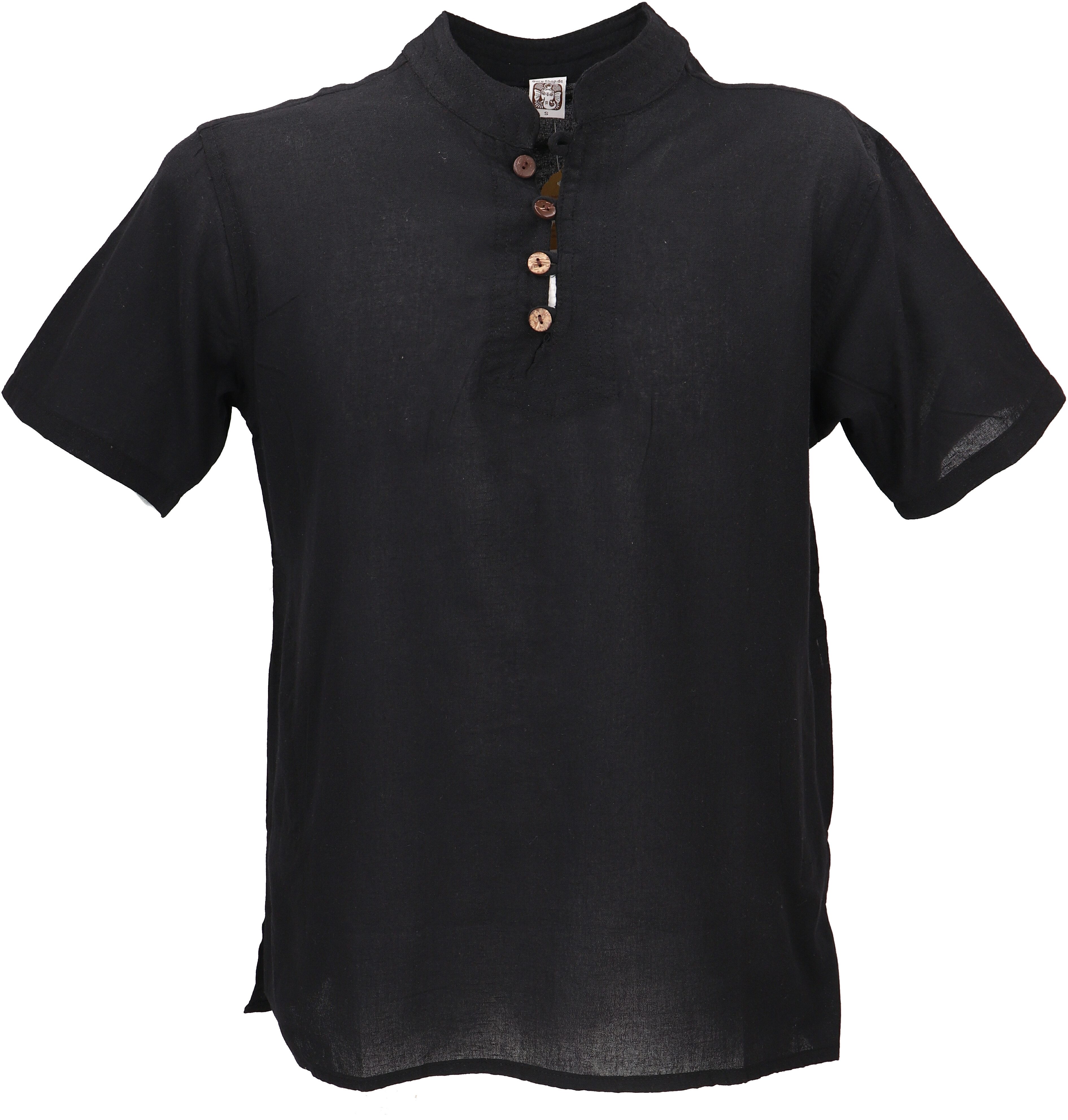 Guru-Shop Hemd & Shirt Yoga Hemd, Goa Schlupfhemd, Kurzarm Männerhemd,.. Ethno Style, alternative Bekleidung