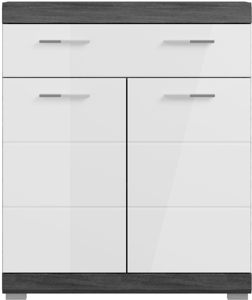 welltime Unterschrank SIENA, Breite 74cm, 2 Tür, 1 Schubkasten, 2 Fächer, MDF-Front (TOPSELLER) in verschiedenen Farben erhältlich, Badmöbel, Badschrank, Kommode, Bad