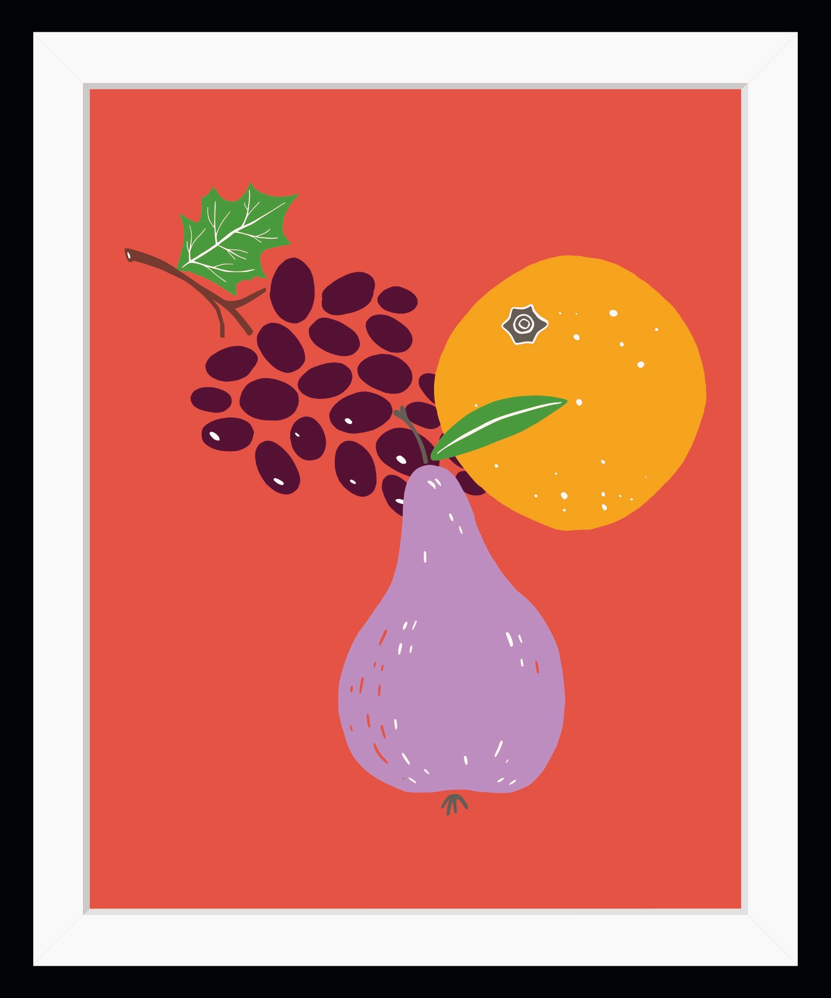 queence Bild Eledor, Abstrakt, Kunst, Obst, Obst Bilder, Orange, HD Premium Poster-Druck inkl. Holzrahmen. € 34,32