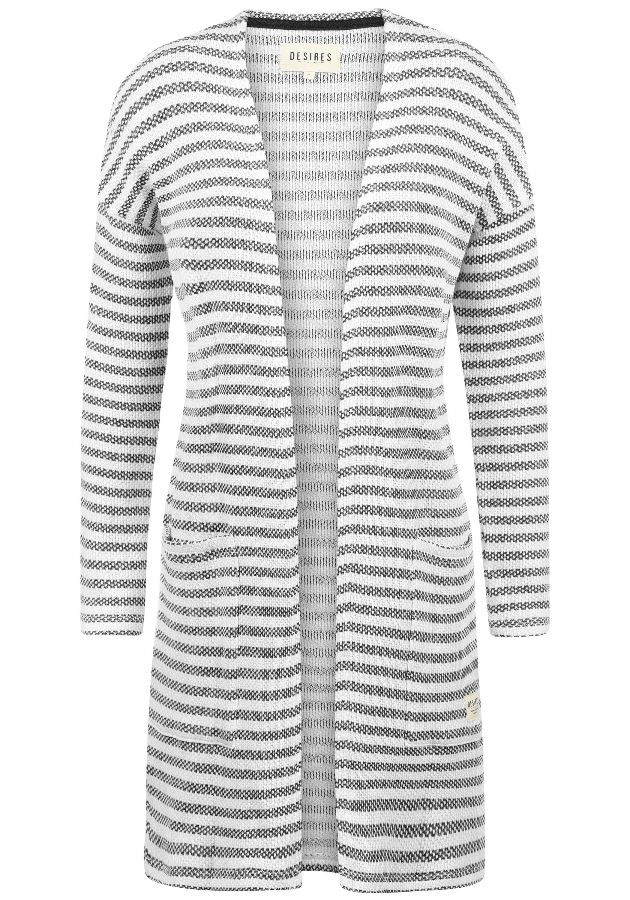 DESIRES Cardigan Fee offen geschnittene Strickjacke in Streifen Optik