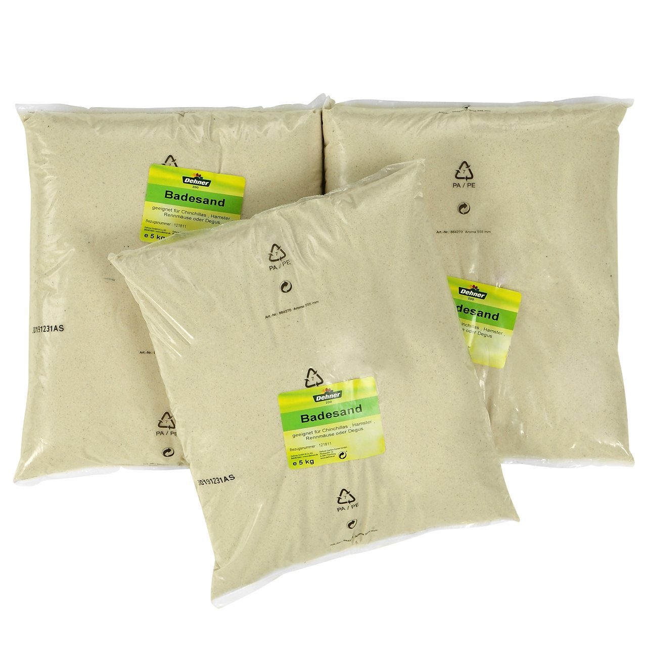 Kleintierhaus Badesand für Nager, 3 x 5 kg (15 kg)