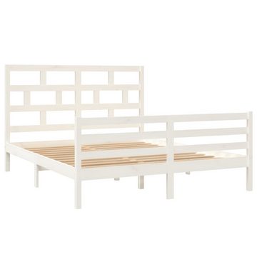 furnicato Bett Massivholzbett Weiß Kiefer 160x200 cm