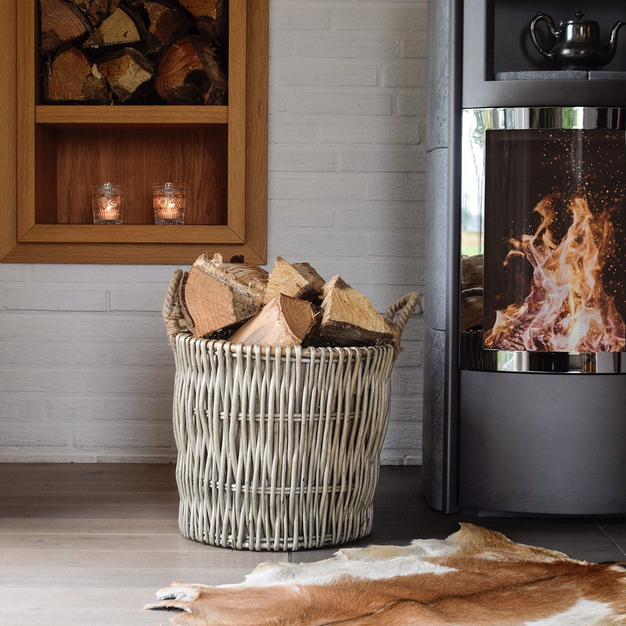 UNUS HOME Kaminholzkorb Korb Weide rund günstig online kaufen