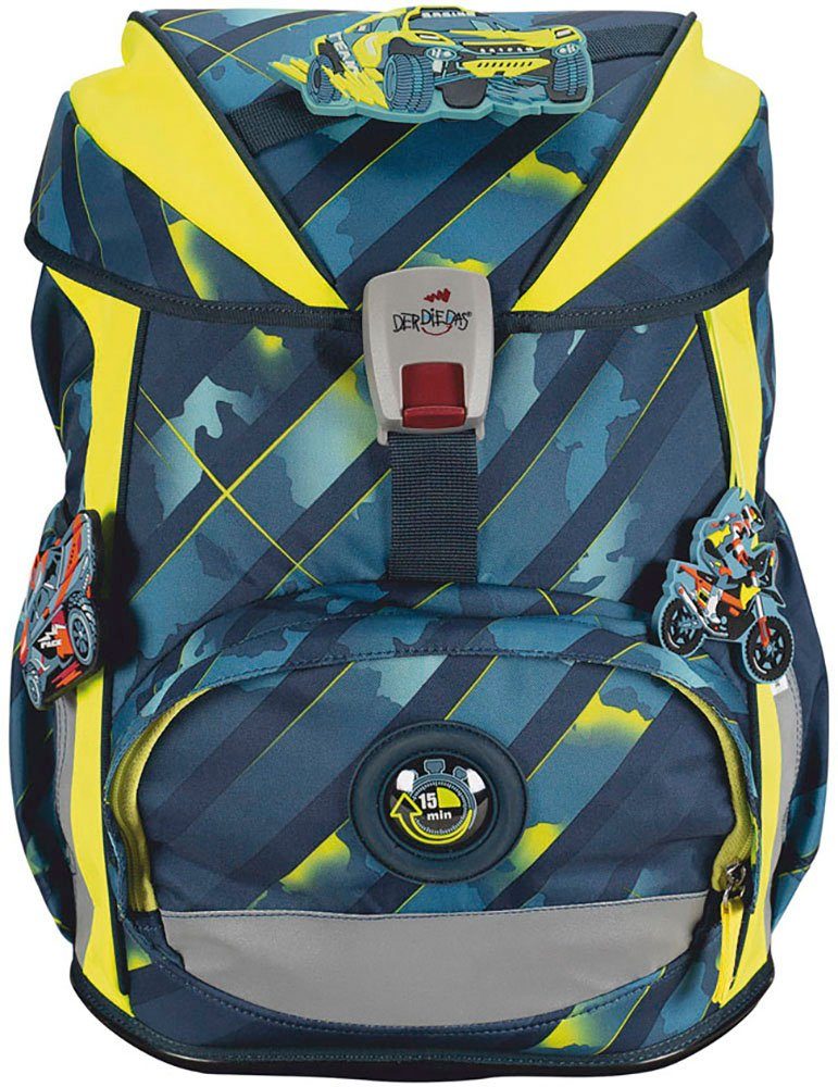 DerDieDas® Schulranzen ErgoFlex, Speed Challenge (Set, 5-tlg), aus recycelten Material