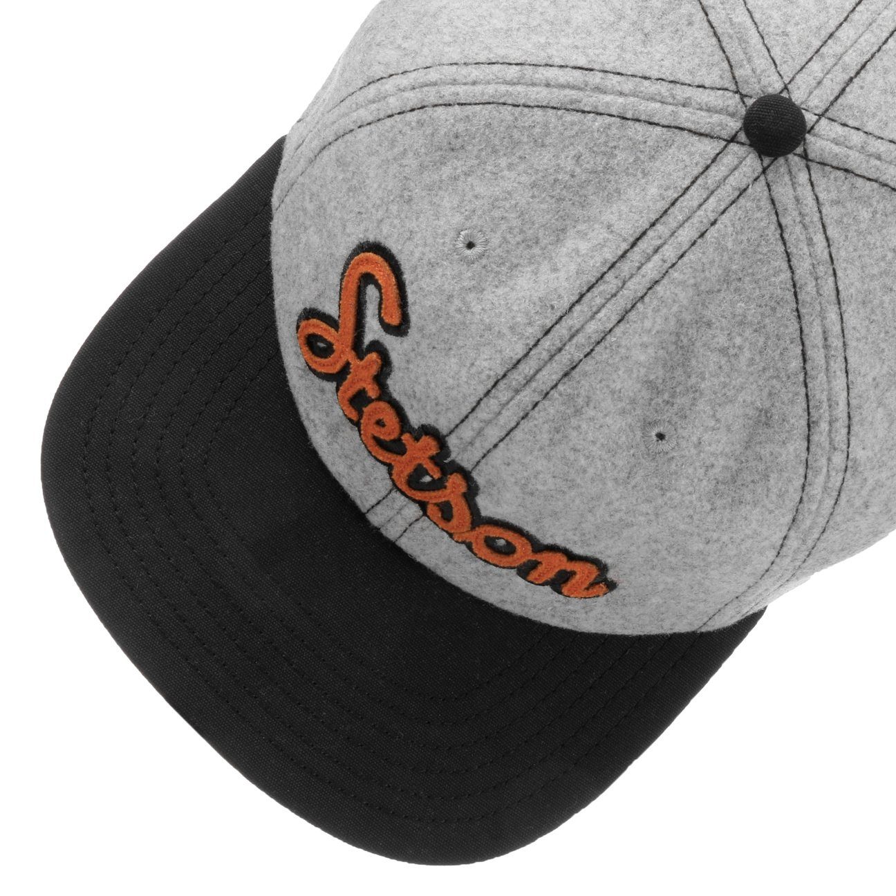 Basecap (1-St) grau mit Schirm Cap Stetson Baseball