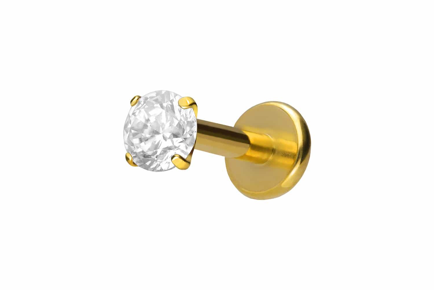 PIERCINGLINE Piercing-Set Titan Labret mit Innengewinde EINGEFASSTER KRISTALL (Labrets, 1-tlg)