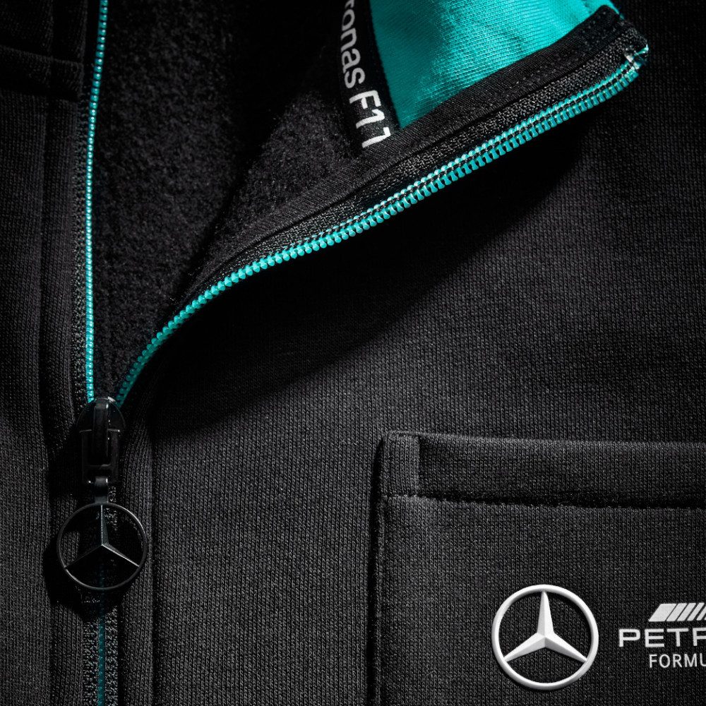 Mercedes AMG Petronas Sweatshirt F1 ¼-Zip Motorsport Formel 1 Pullover 3D-Teamlogo, Mercedes-Stern-Zipper, Brusttasche mit HD-Druck