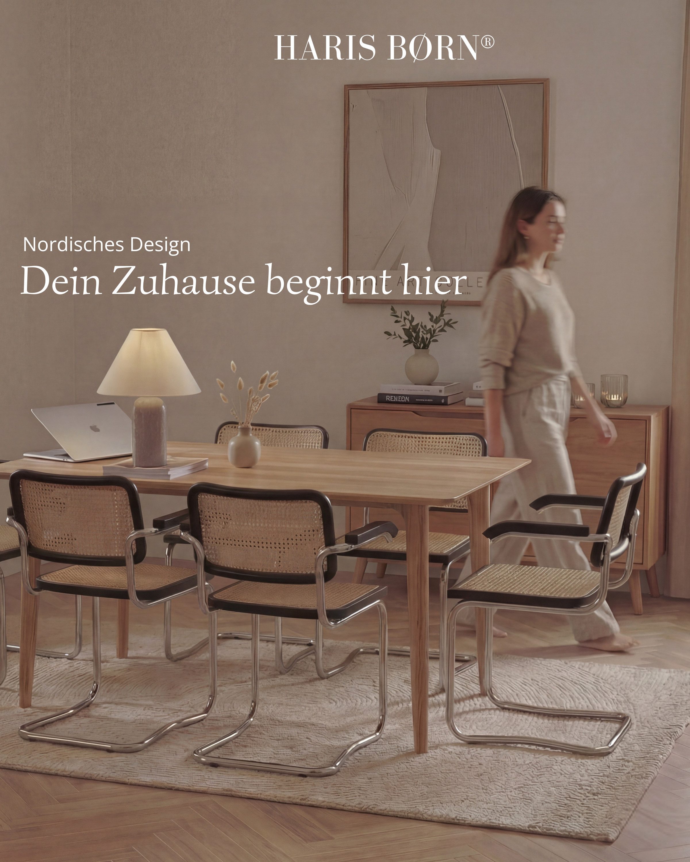 Haris Børn Freischwinger SKØR Design Freischwinger Wiener Geflecht - Handgefertigt in Italien (Set), Hochwertige Rattan Stühle - Freischwinger Stühle in Rattan Stuhl Optik