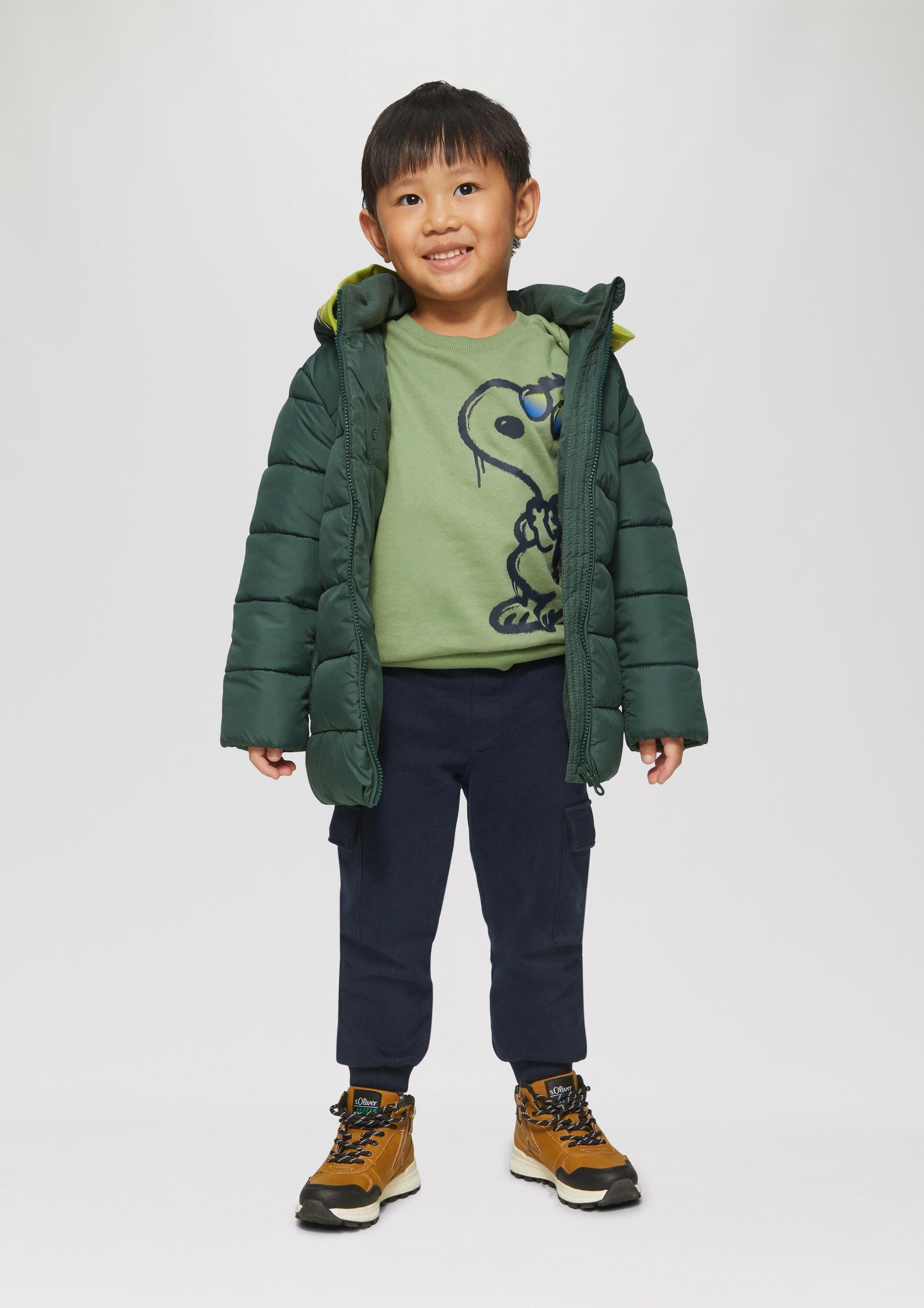 s.Oliver Funktionsmantel Outdoor-Mantel Steppjacke mit Kontraststreifen und Fleecefutter