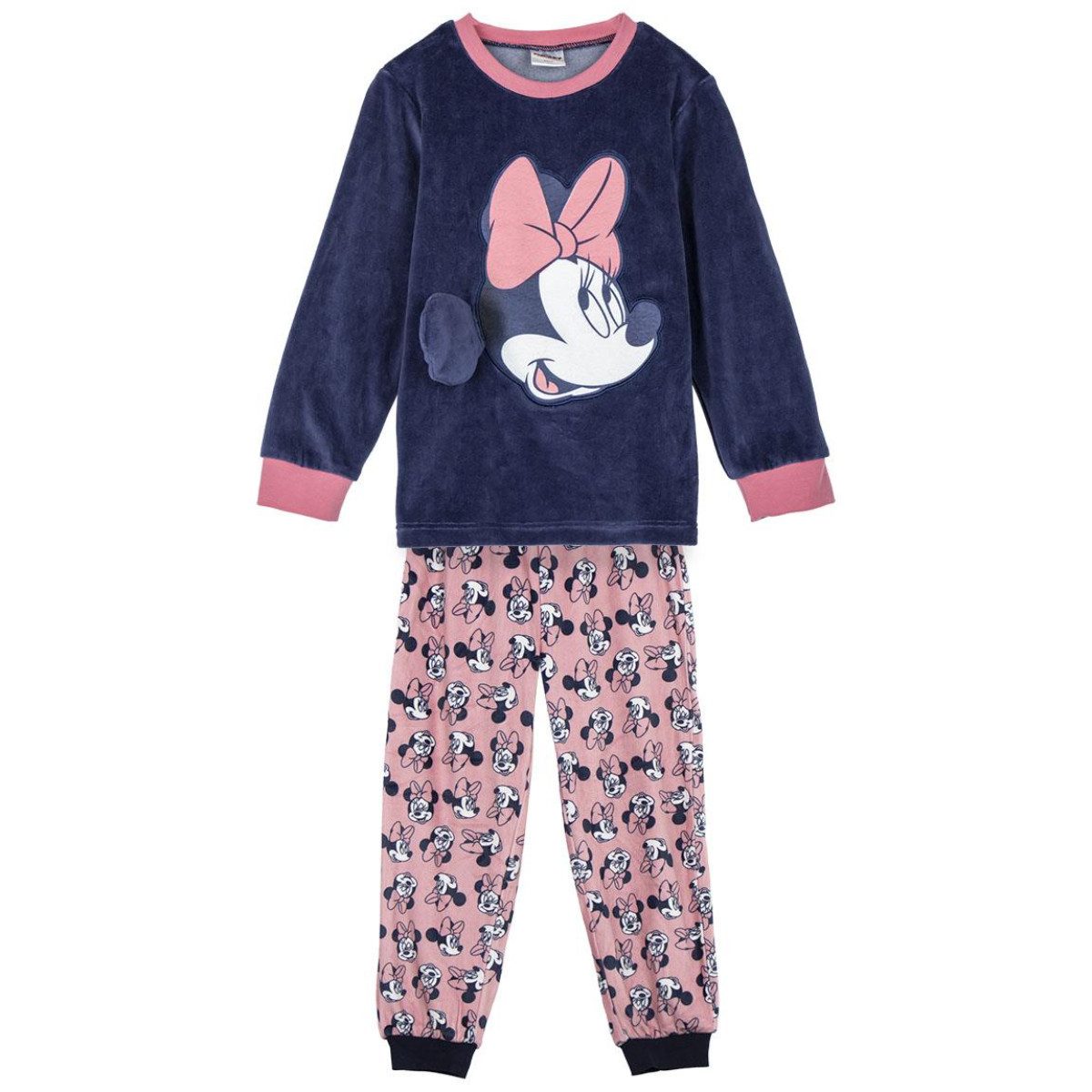Cerda Pyjama Disney Pyjama Kinder Minnie gemütlicher Coral Fleece Schlafanzug